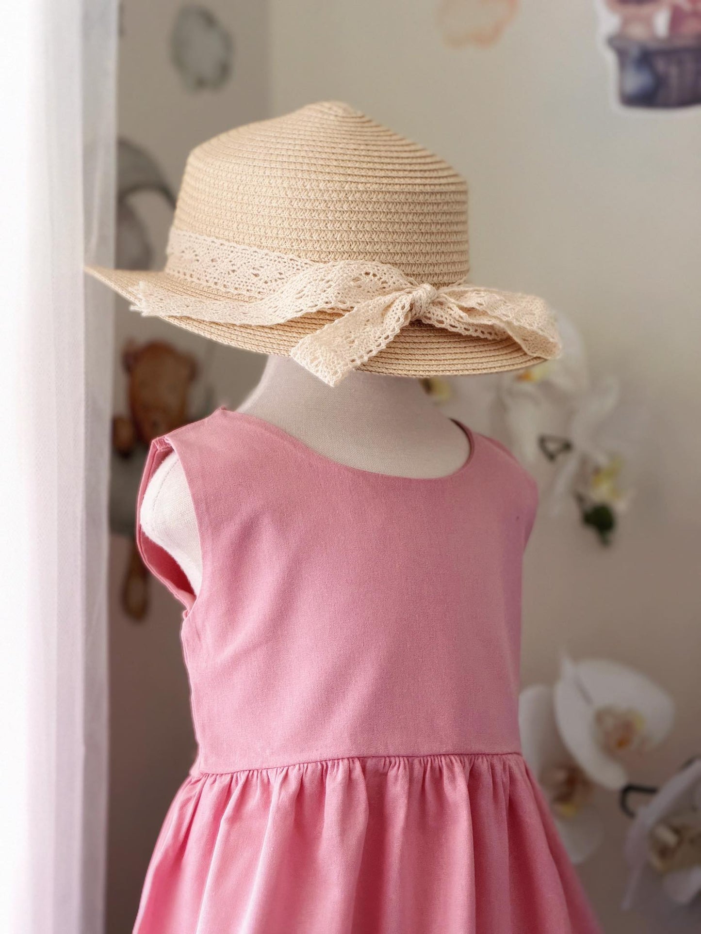 Cheenee Linen Dress in Pink