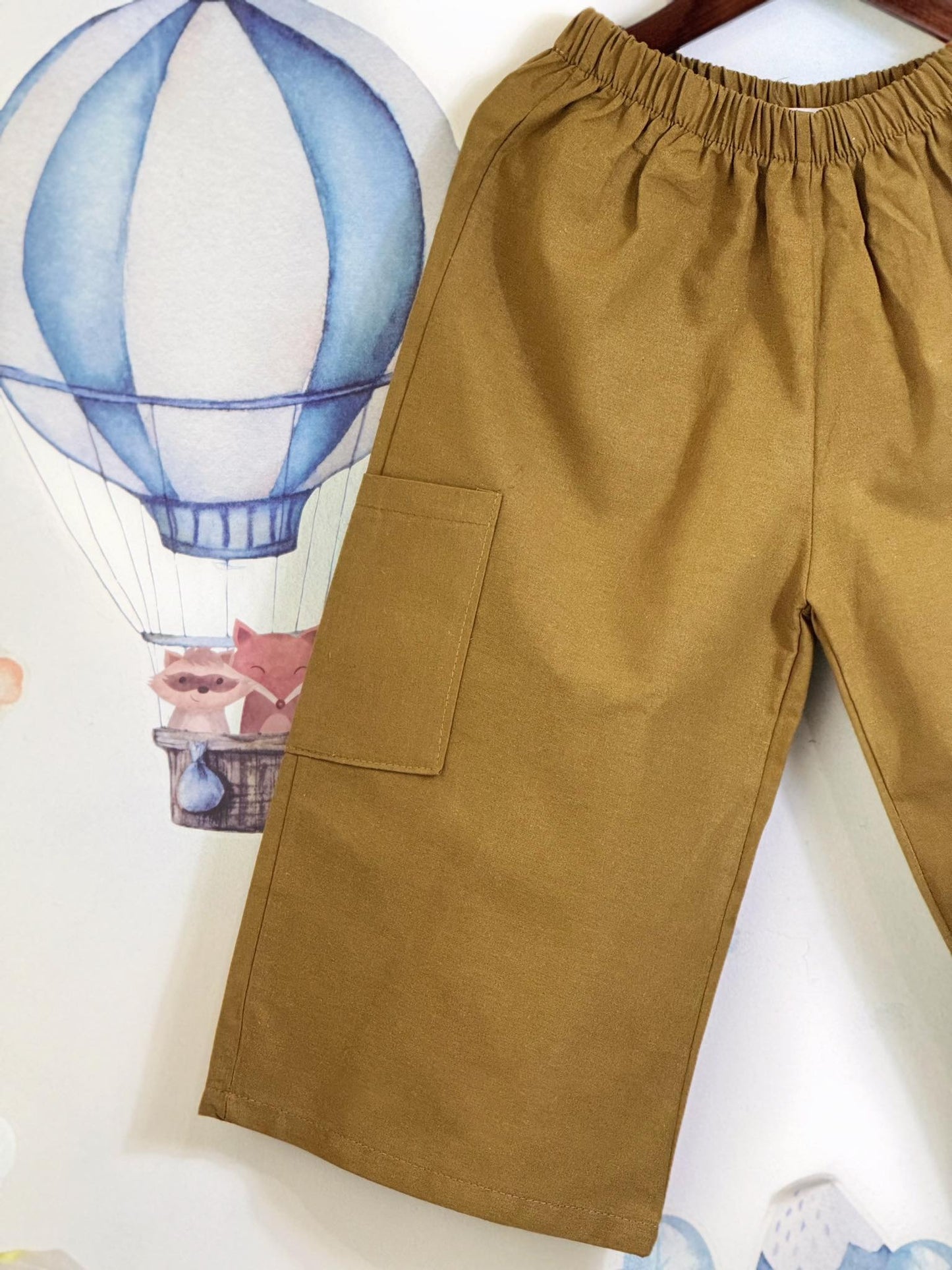 Erick Wide Leg Linen Pants in Olive Green