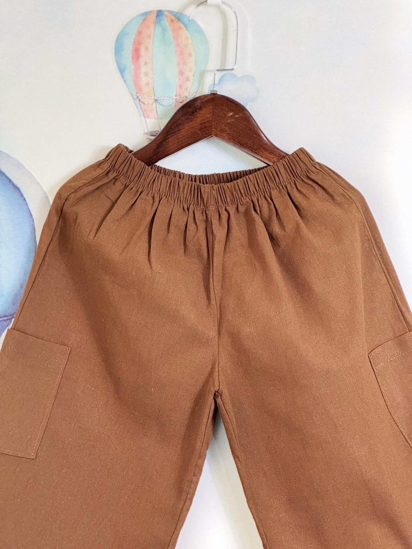 Erick Wide Leg Linen Pants in Toffee