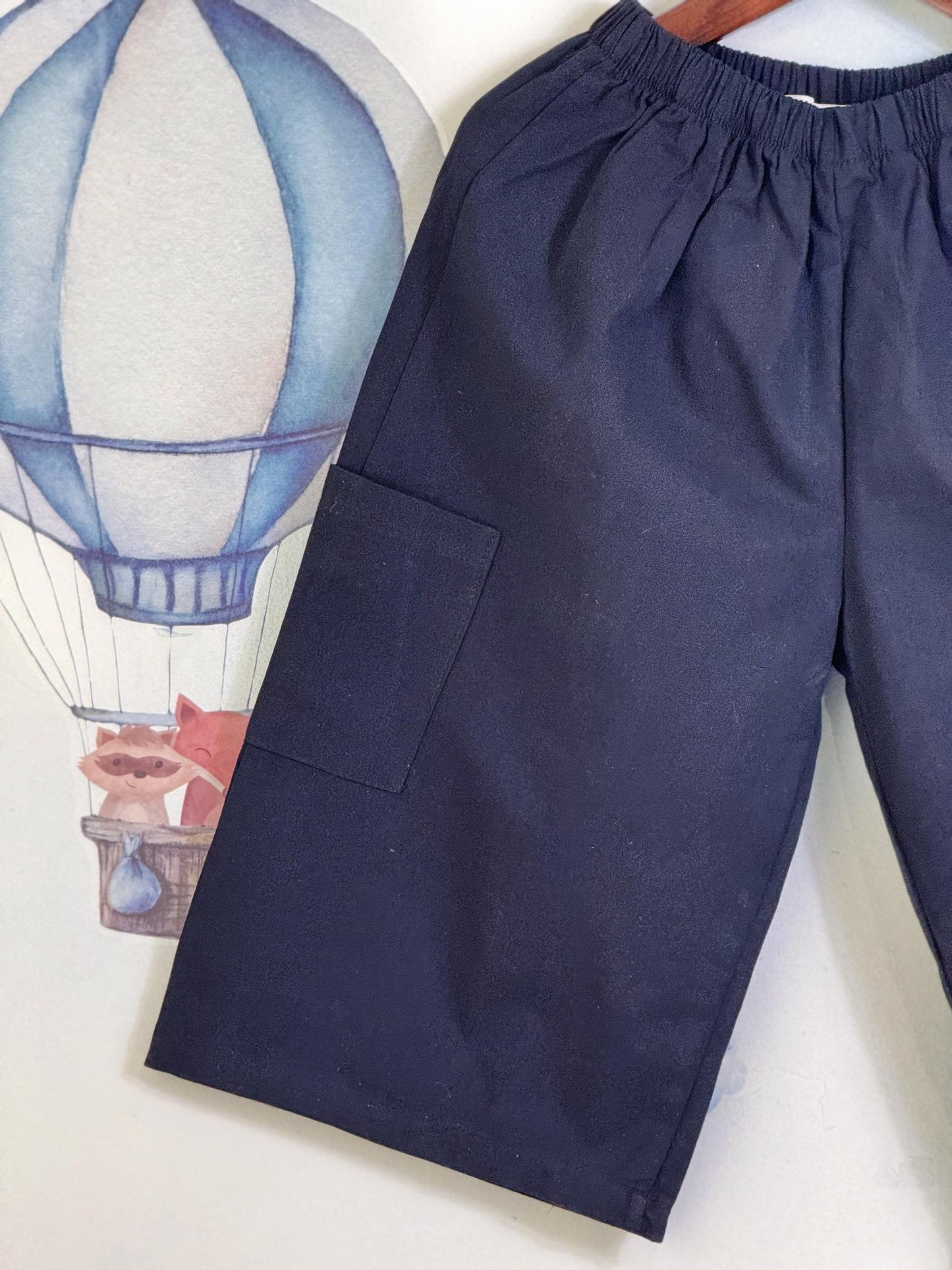 Erick Wide Leg Linen Pants in Black