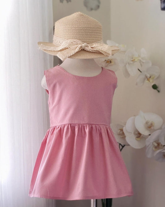 Cheenee Linen Dress in Pink