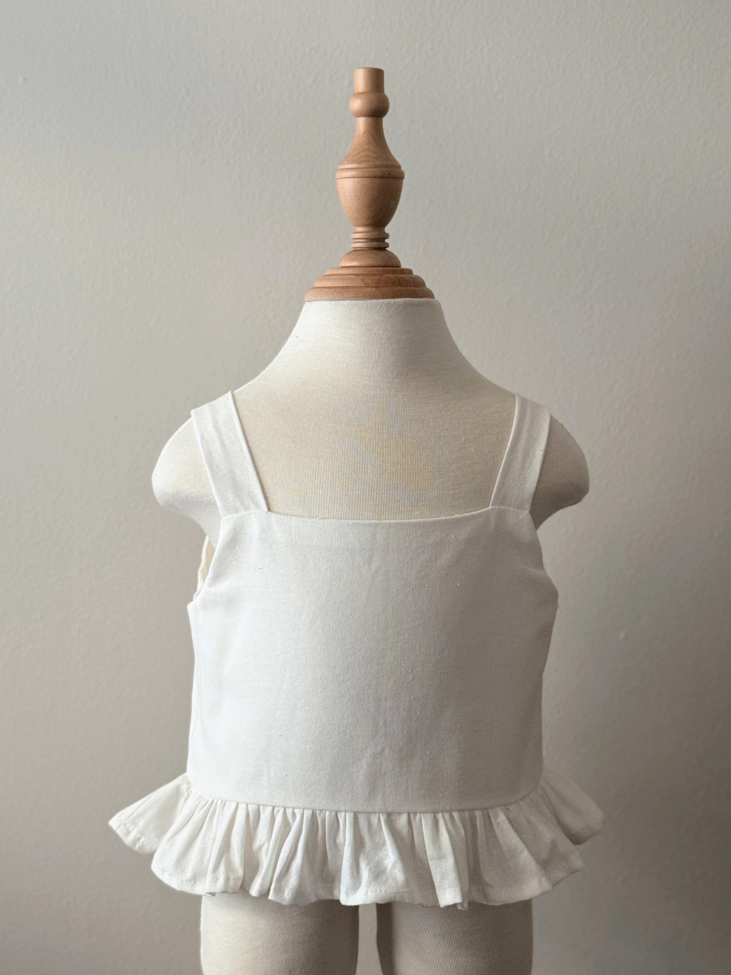Leia Linen Top in White