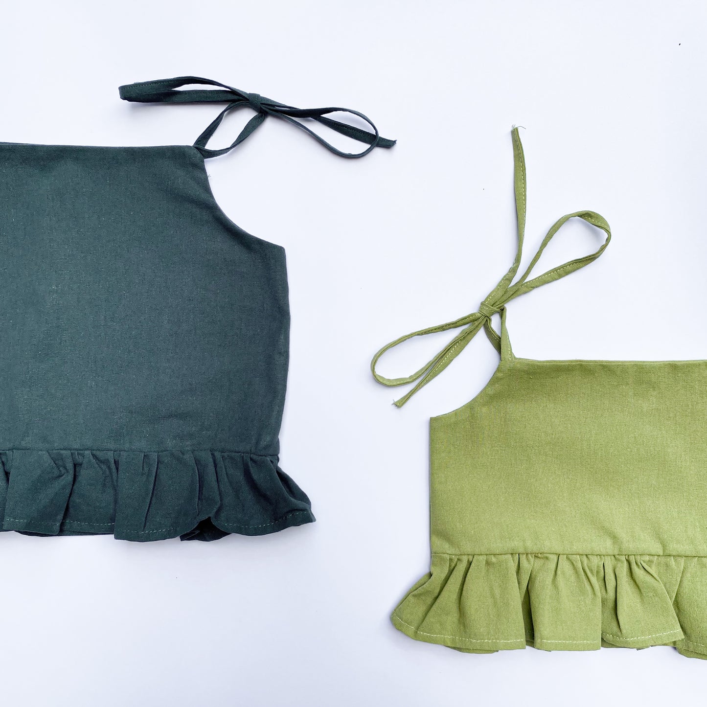 Maria Linen Top in Avocado Green