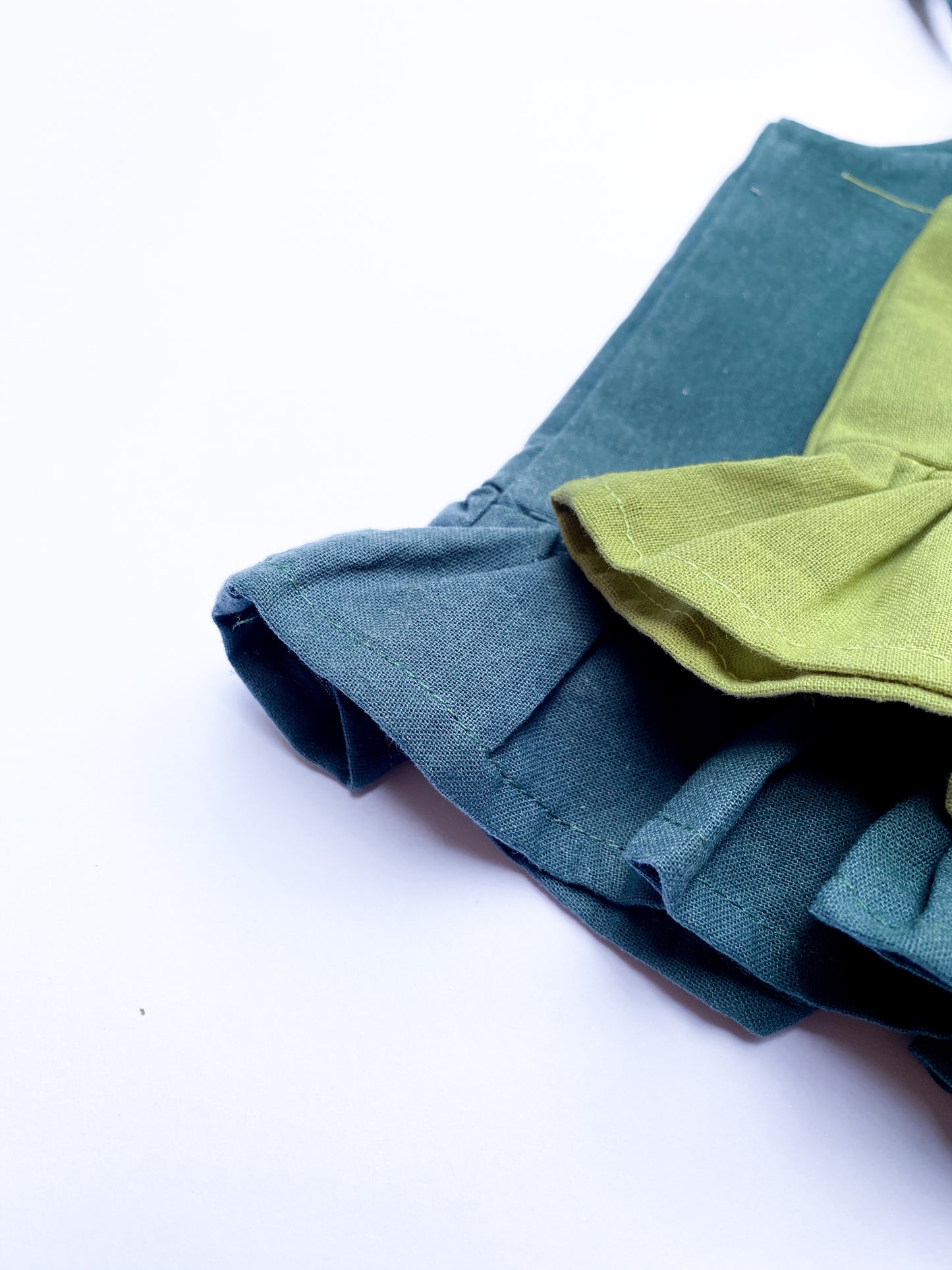 Maria Linen Top in Emerald Green