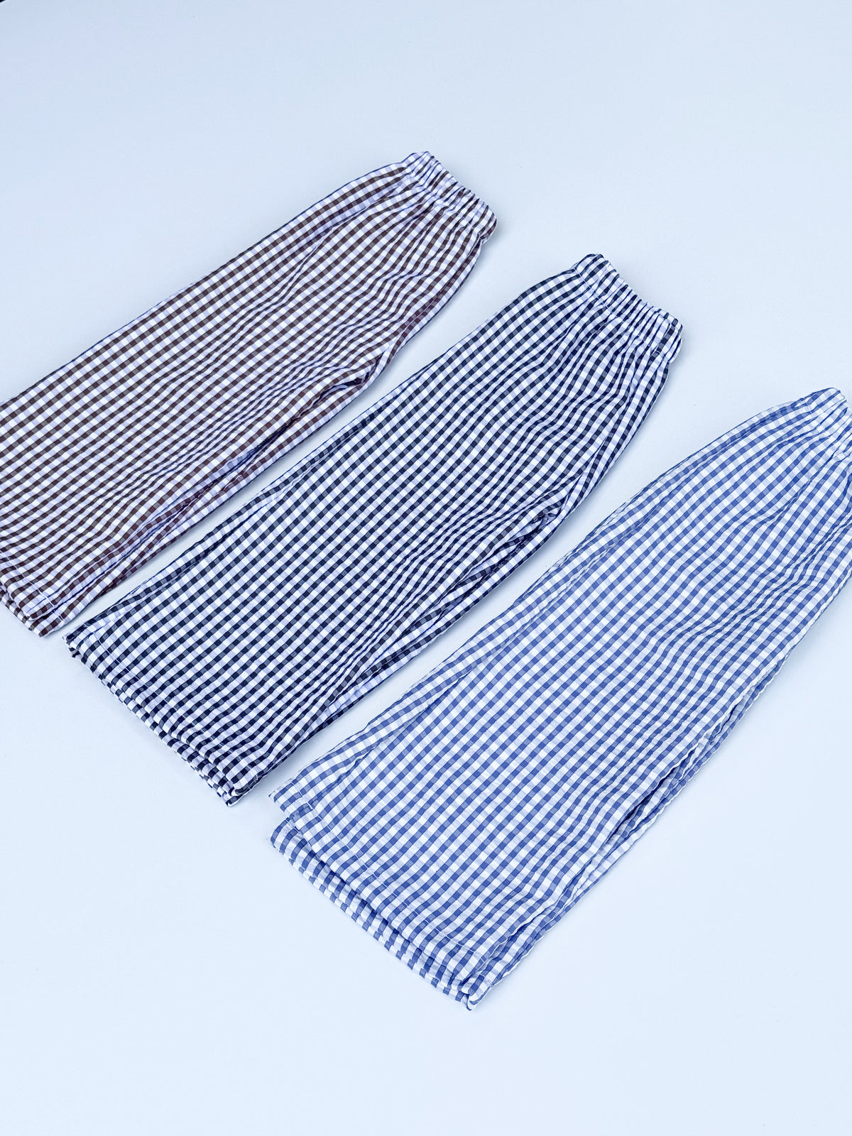 Sienna Checkered Wide Leg Pants in Blue
