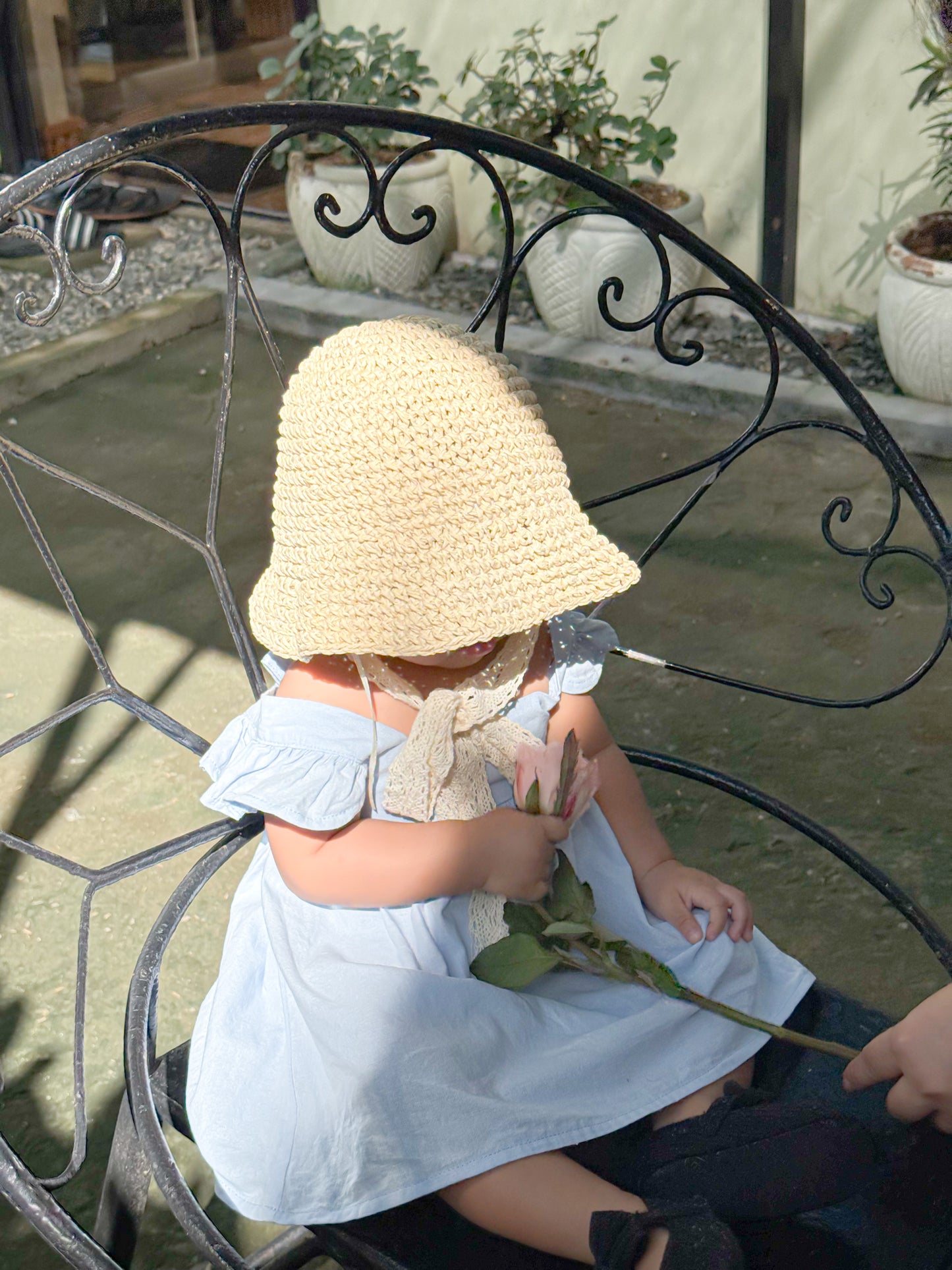 Princess Linen Dress in Powder Blue