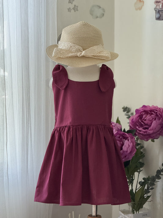 Elisa Dress in Red Maroon