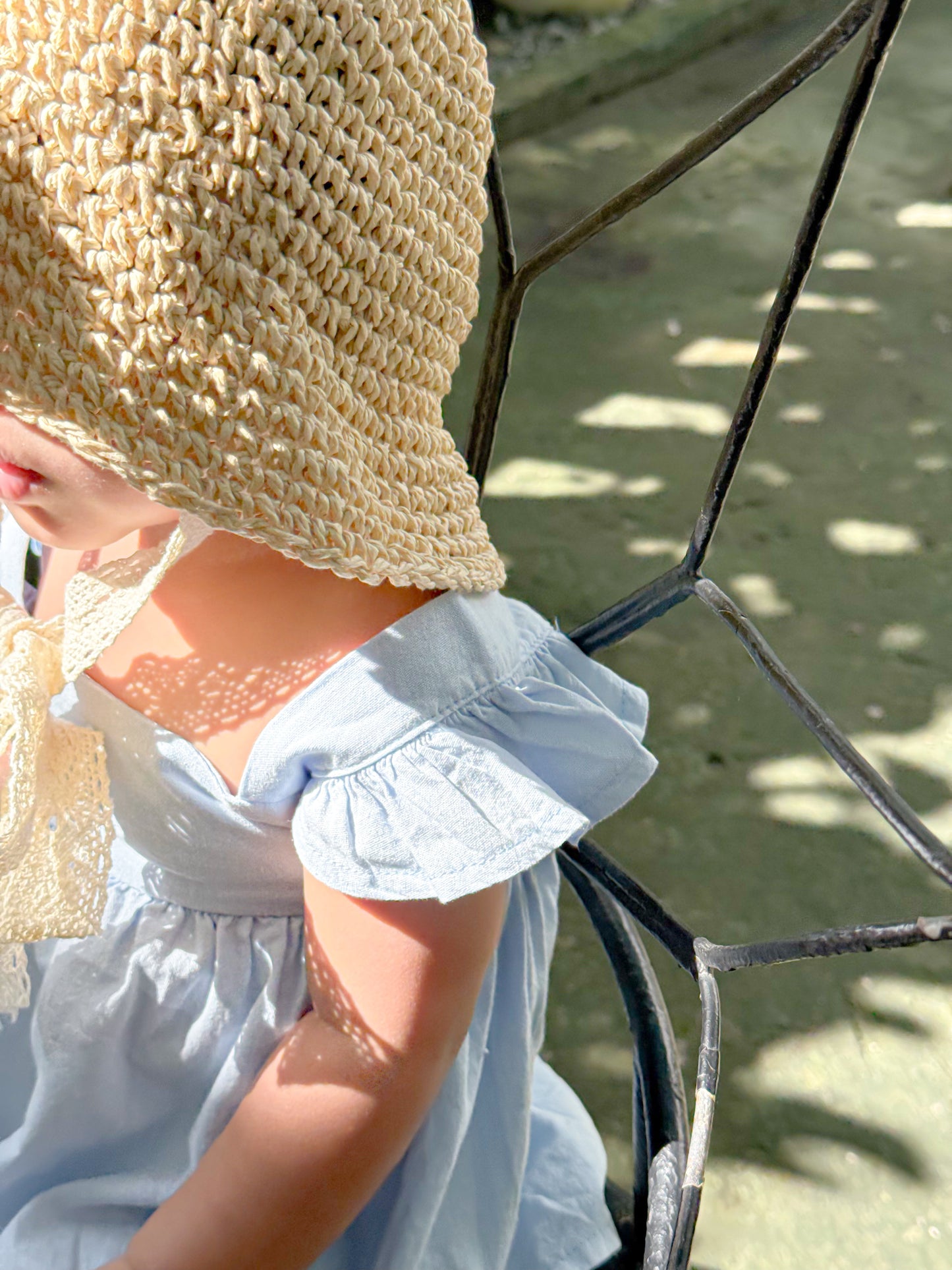Princess Linen Dress in Powder Blue