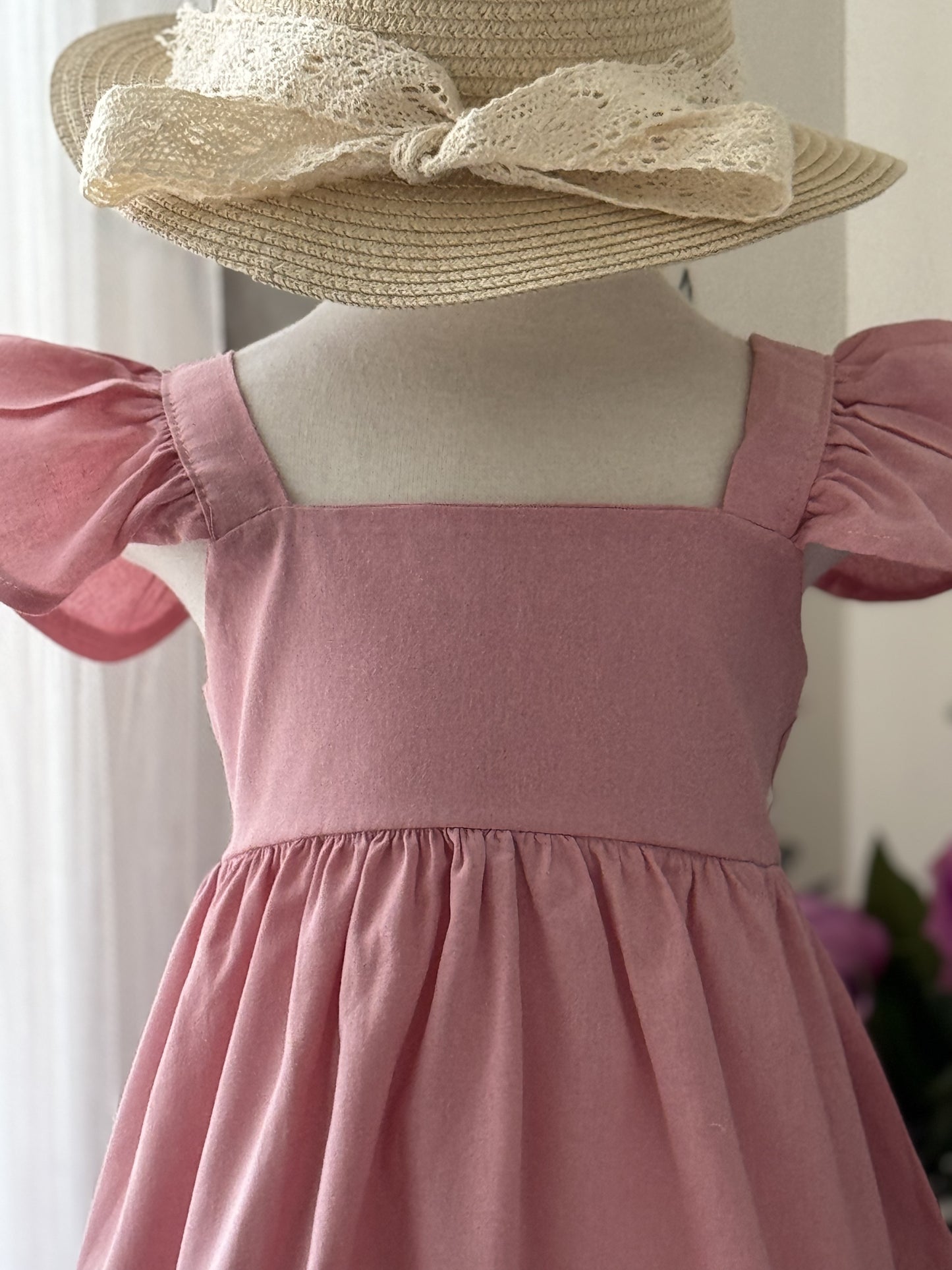 Princess Linen Dress in Pink
