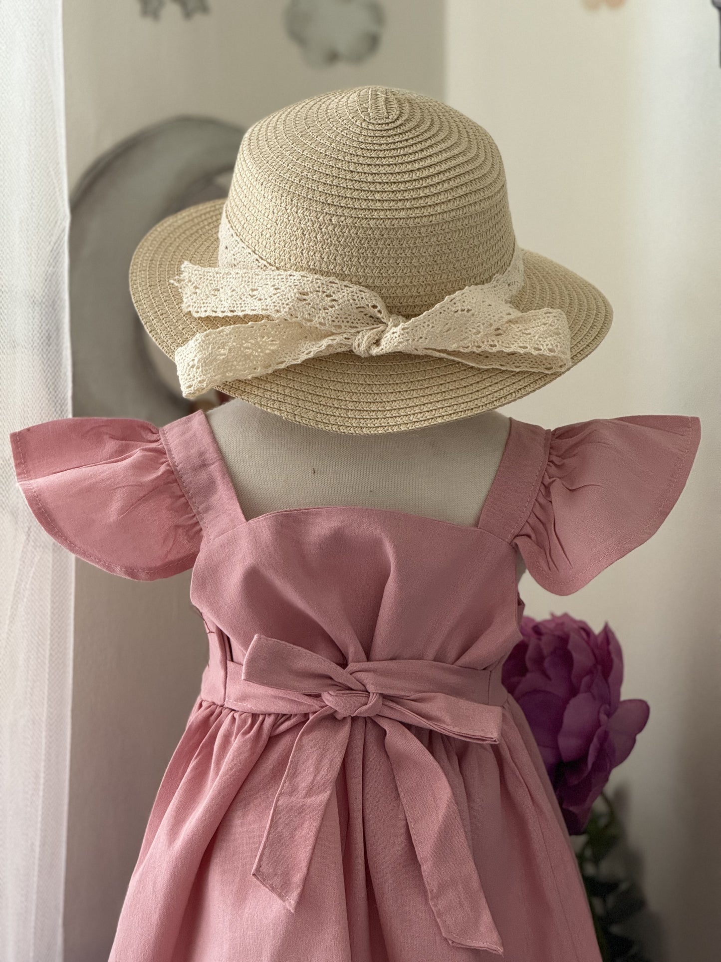 Princess Linen Dress in Pink