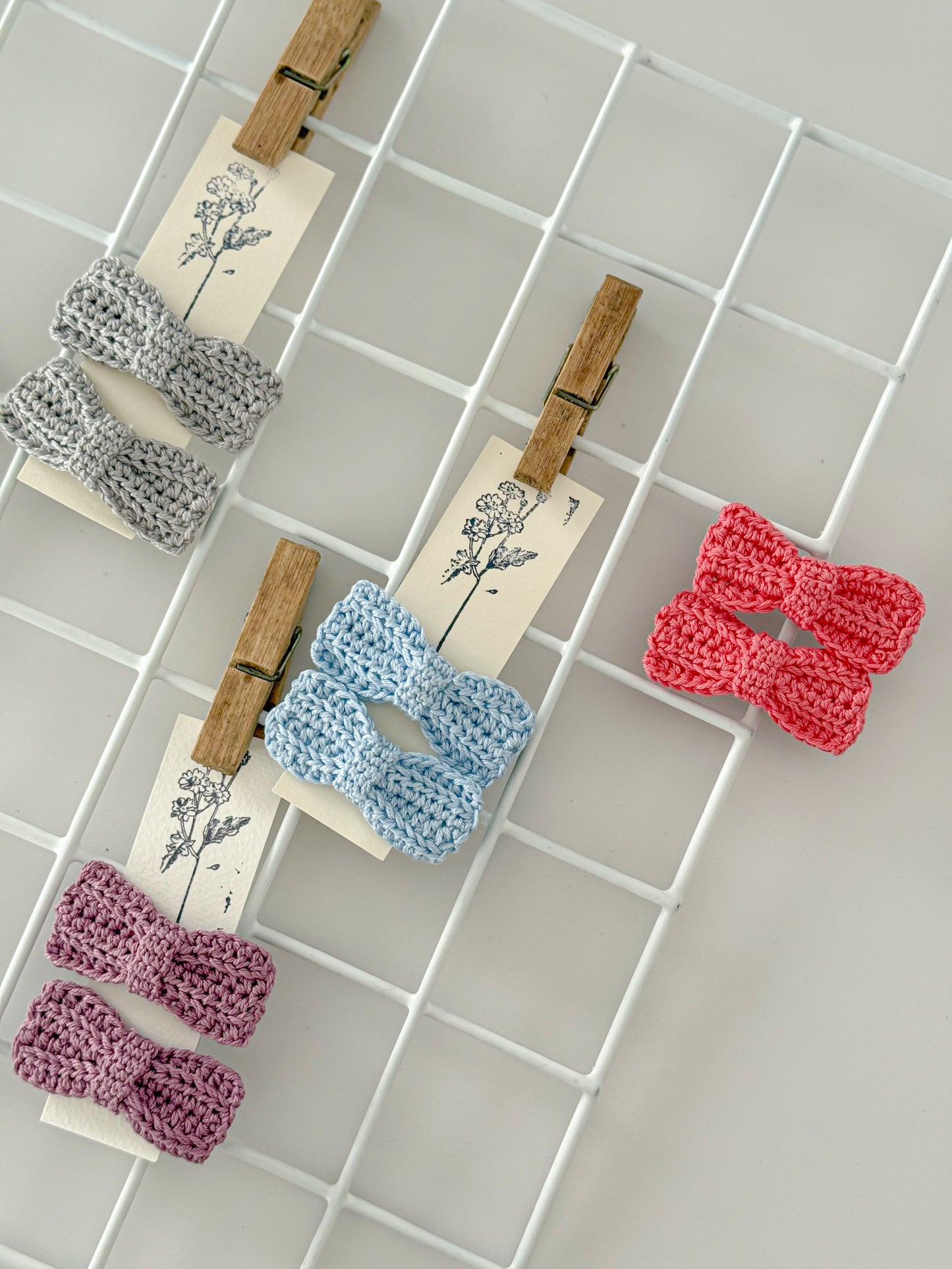 Handmade Crochet Bow Hair Clips