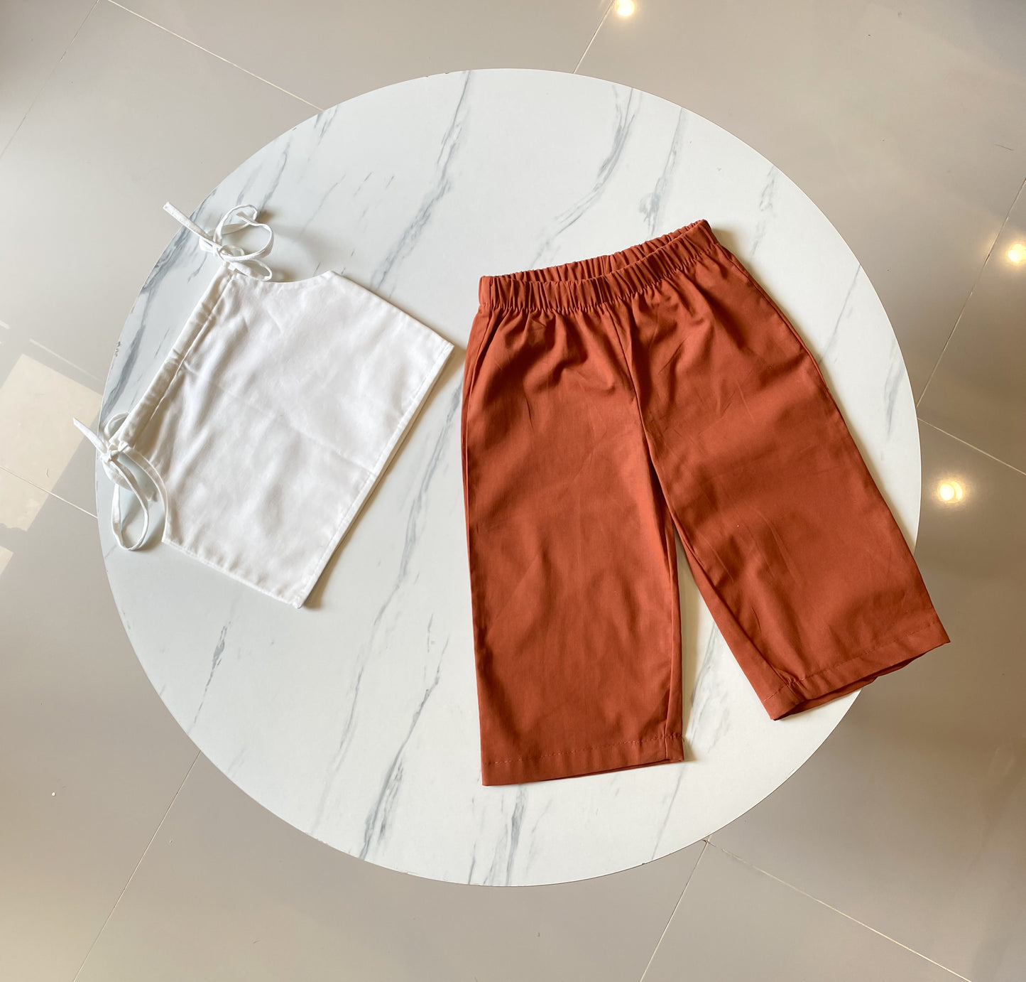 Mary Linen Pants in Rust