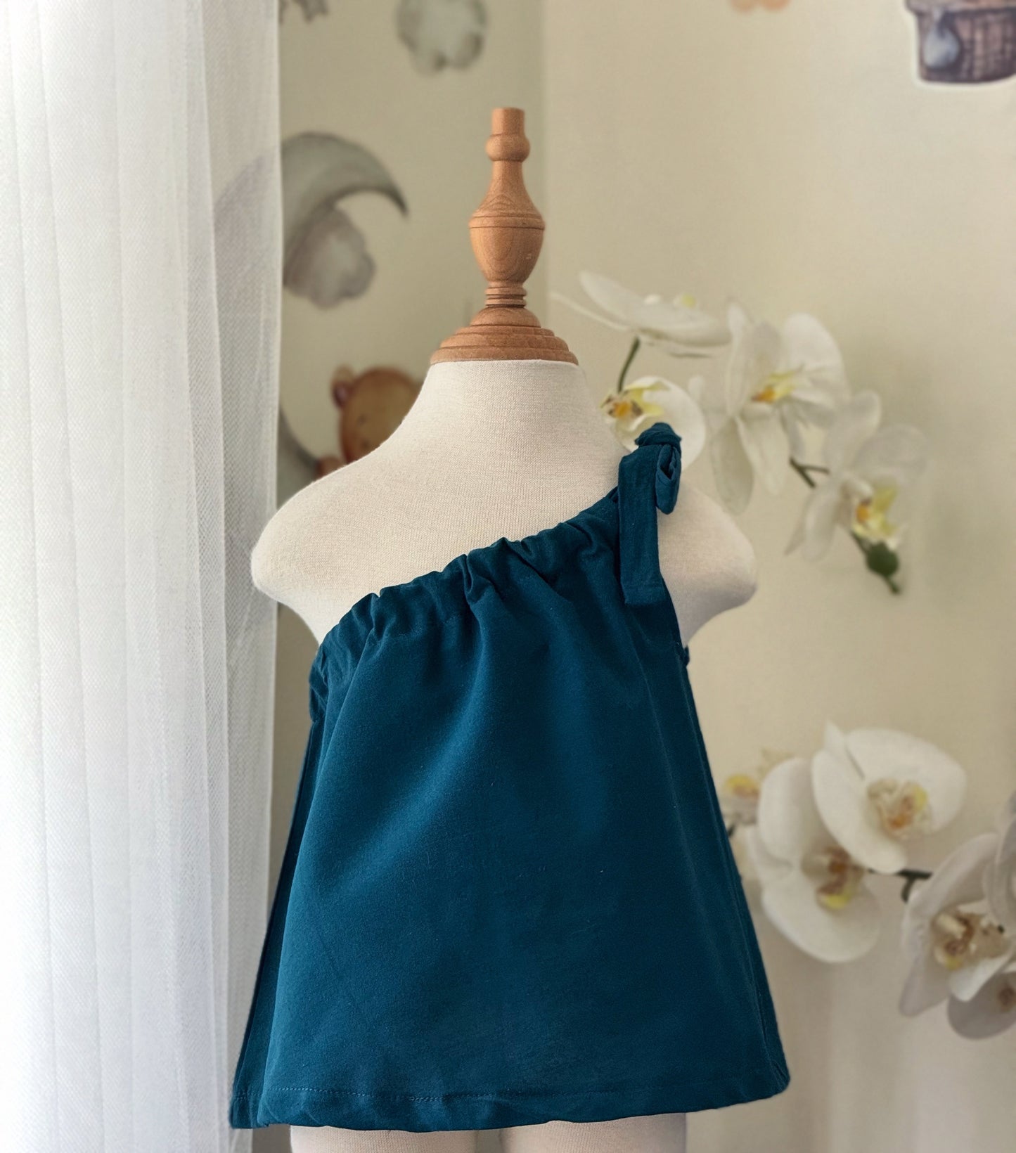 Amelia Linen Top in Emerald