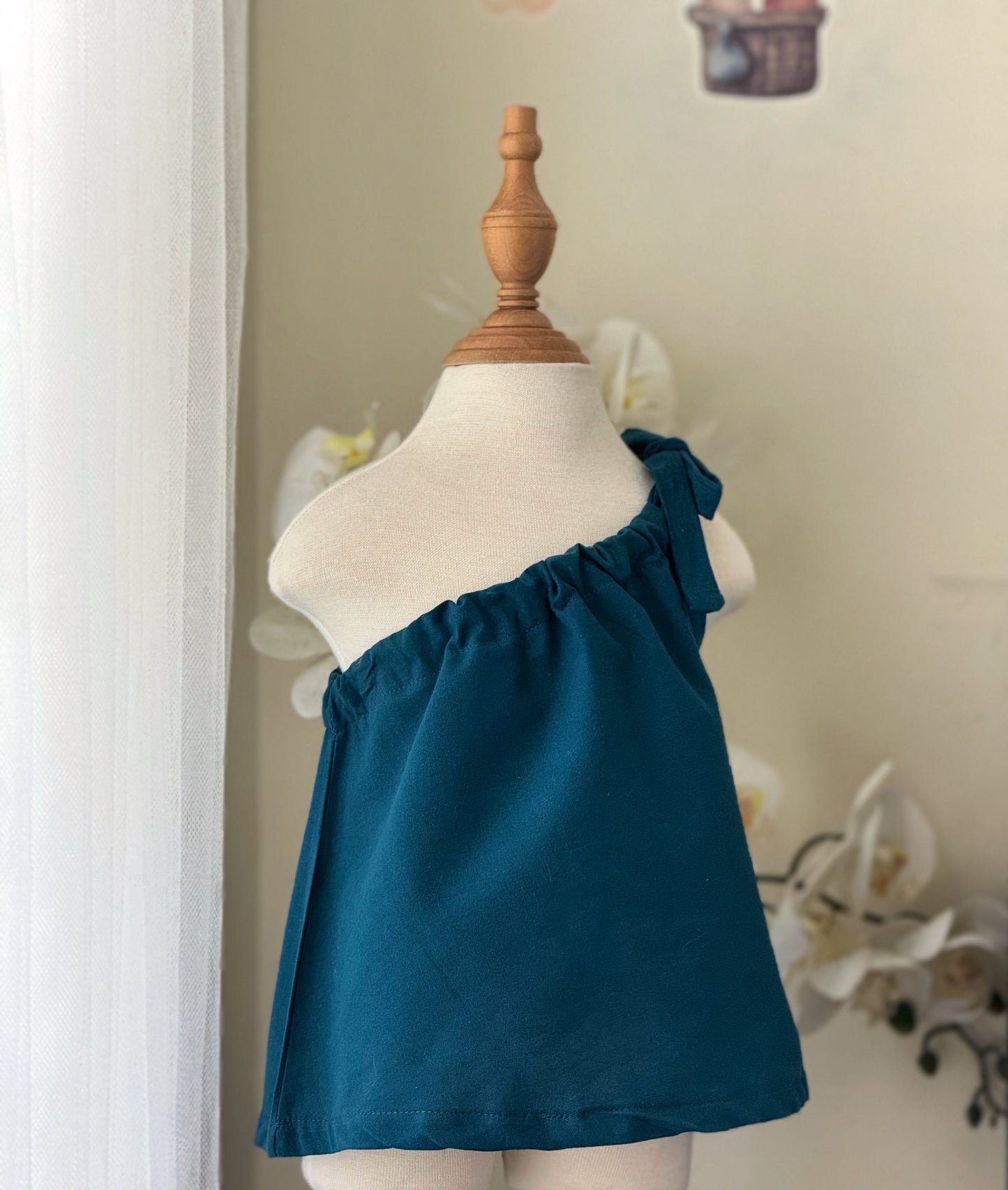 Amelia Linen Top in Emerald
