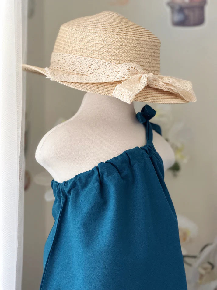 Amelia Emerald Top and Mary Pants in Cream Set