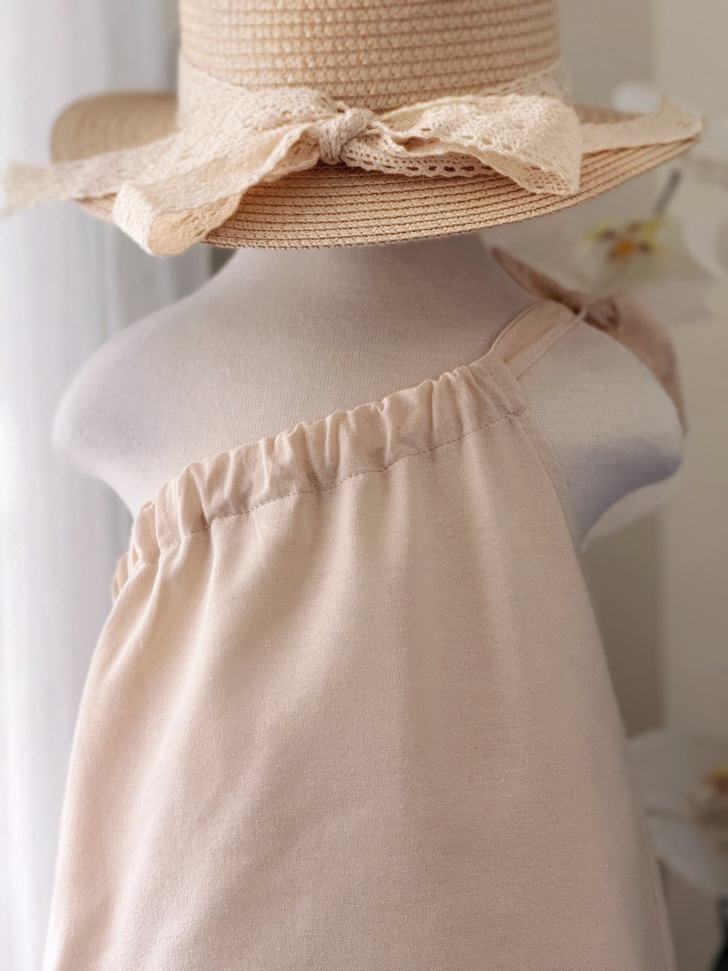 Amelia Linen Top in Cream