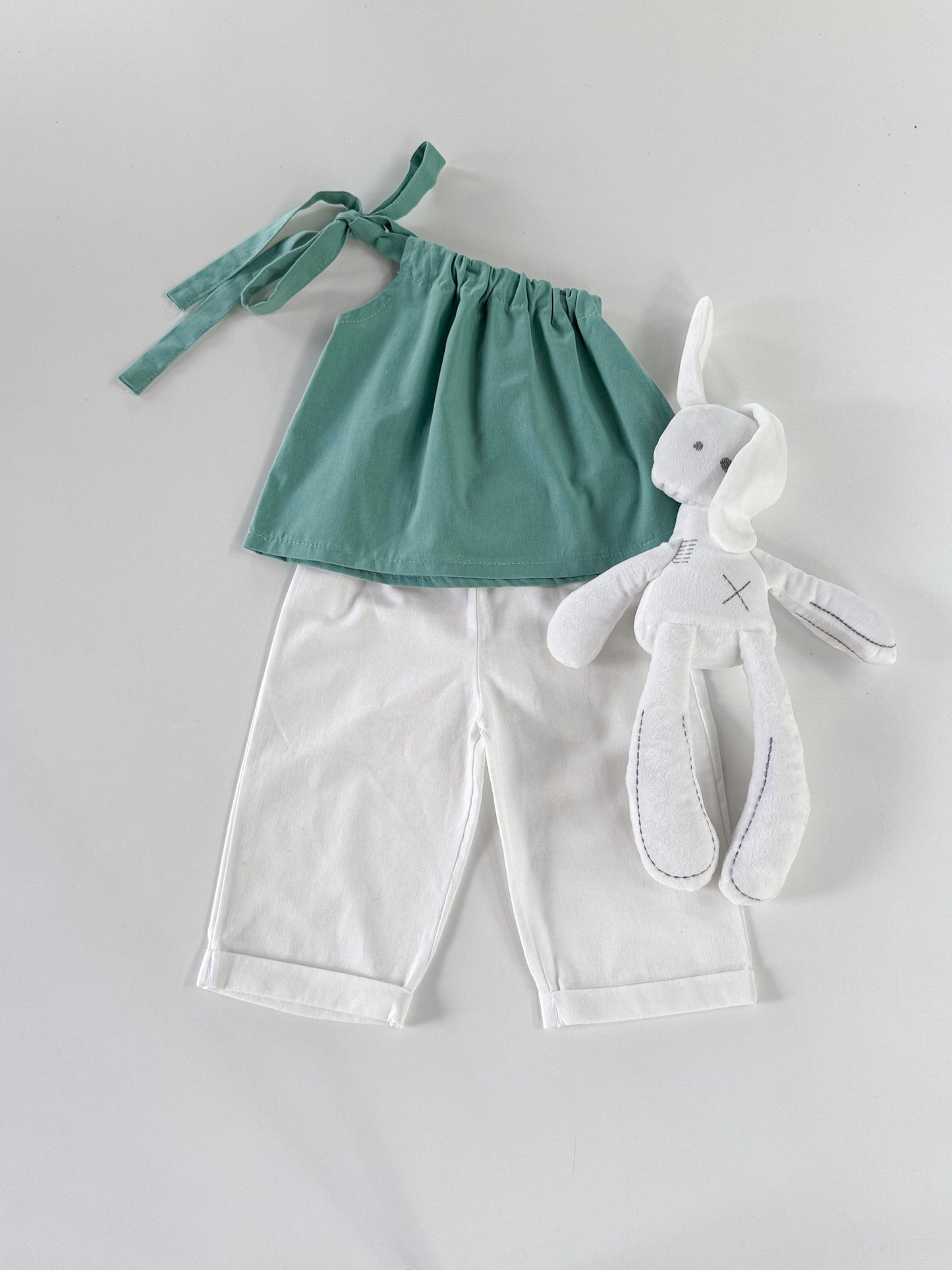 Amelia Linen Top in Teal Green
