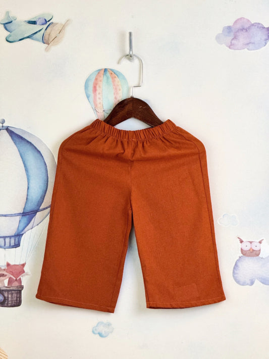 Mary Linen Pants in Rust