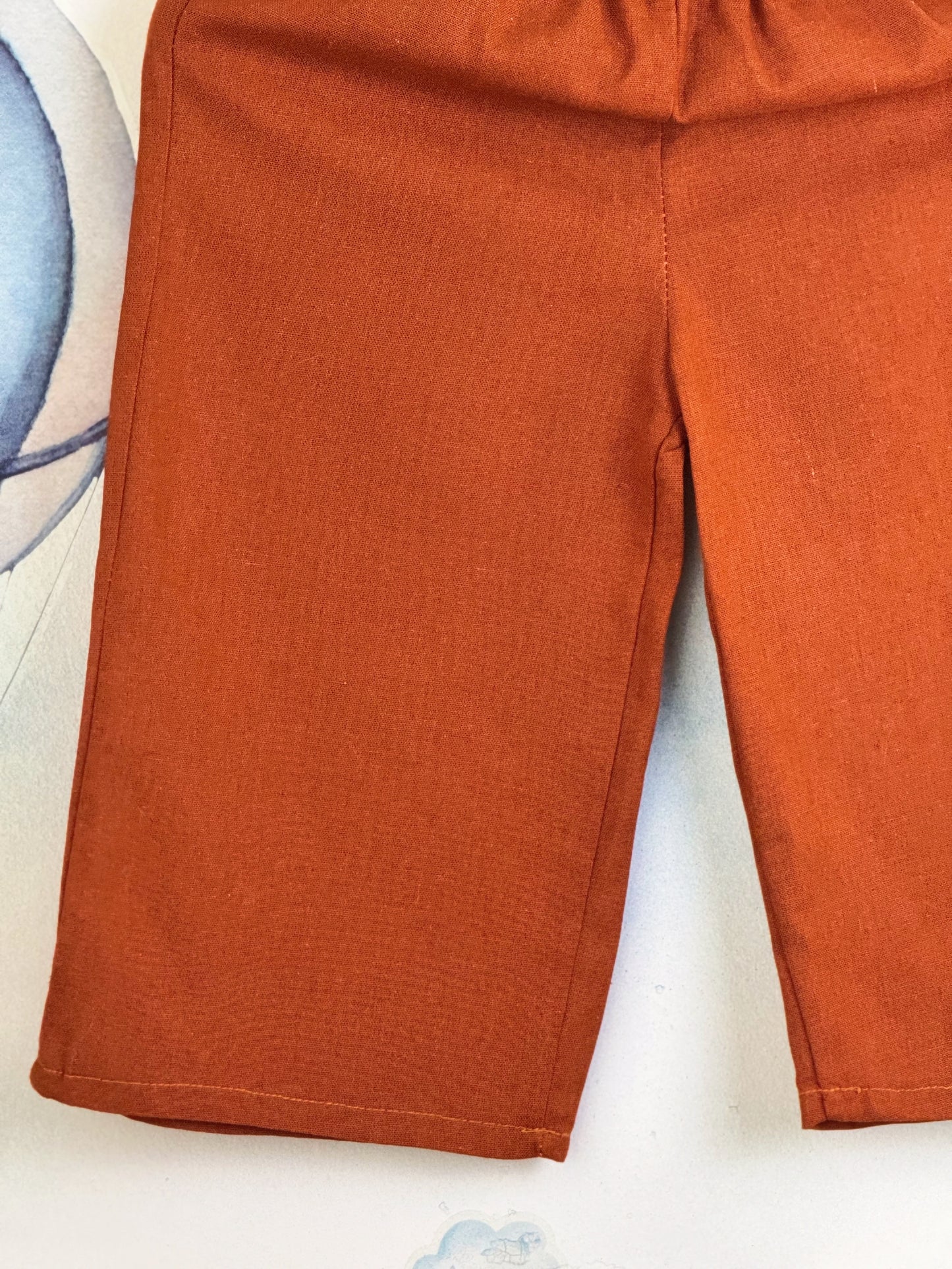Mary Linen Pants in Rust