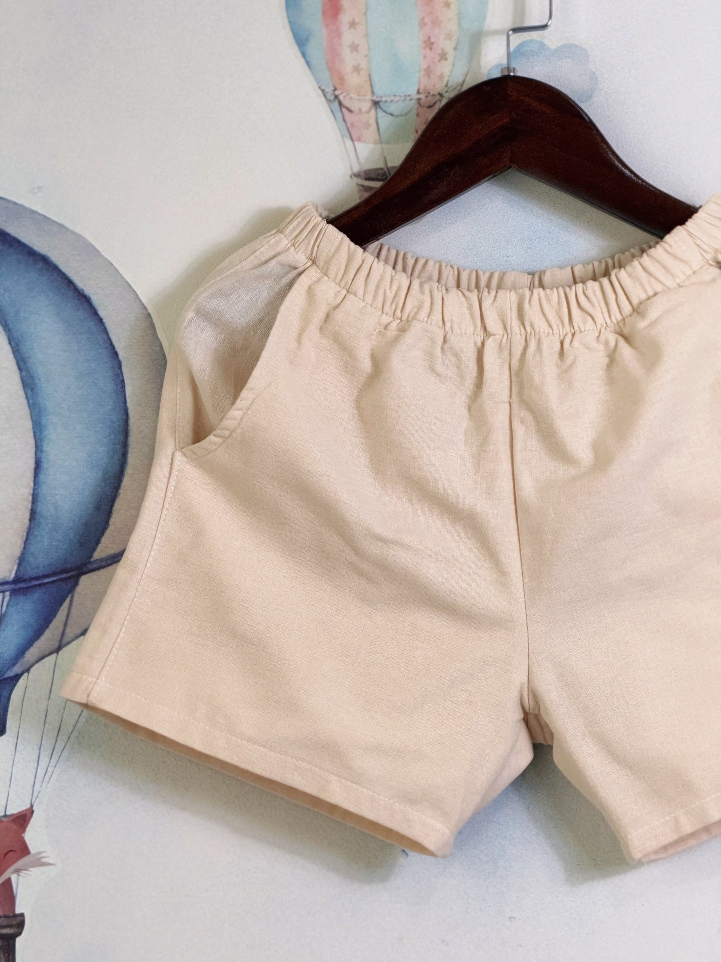 Ericka Linen Shorts in Cream