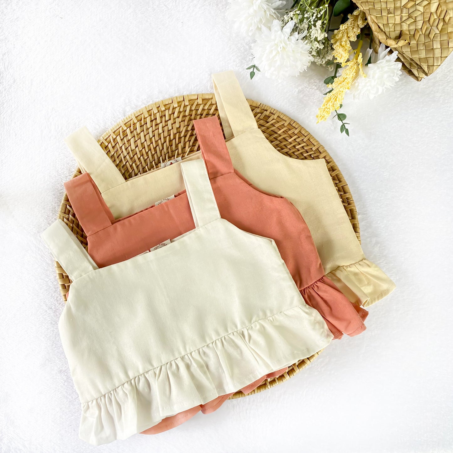 Leia Linen Top in Cream