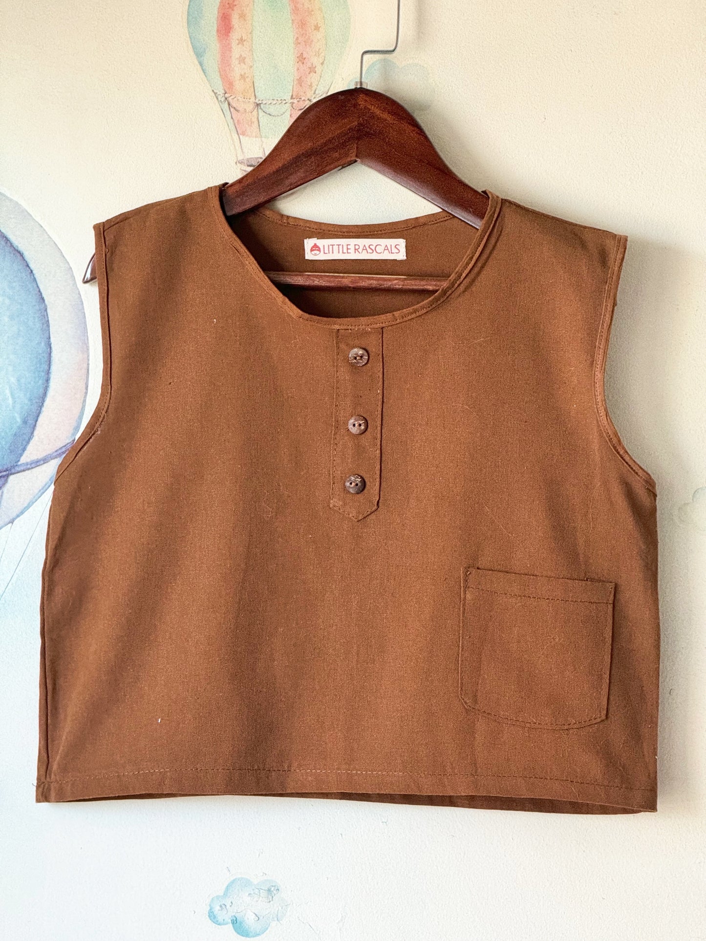 John Linen Top in Tofee