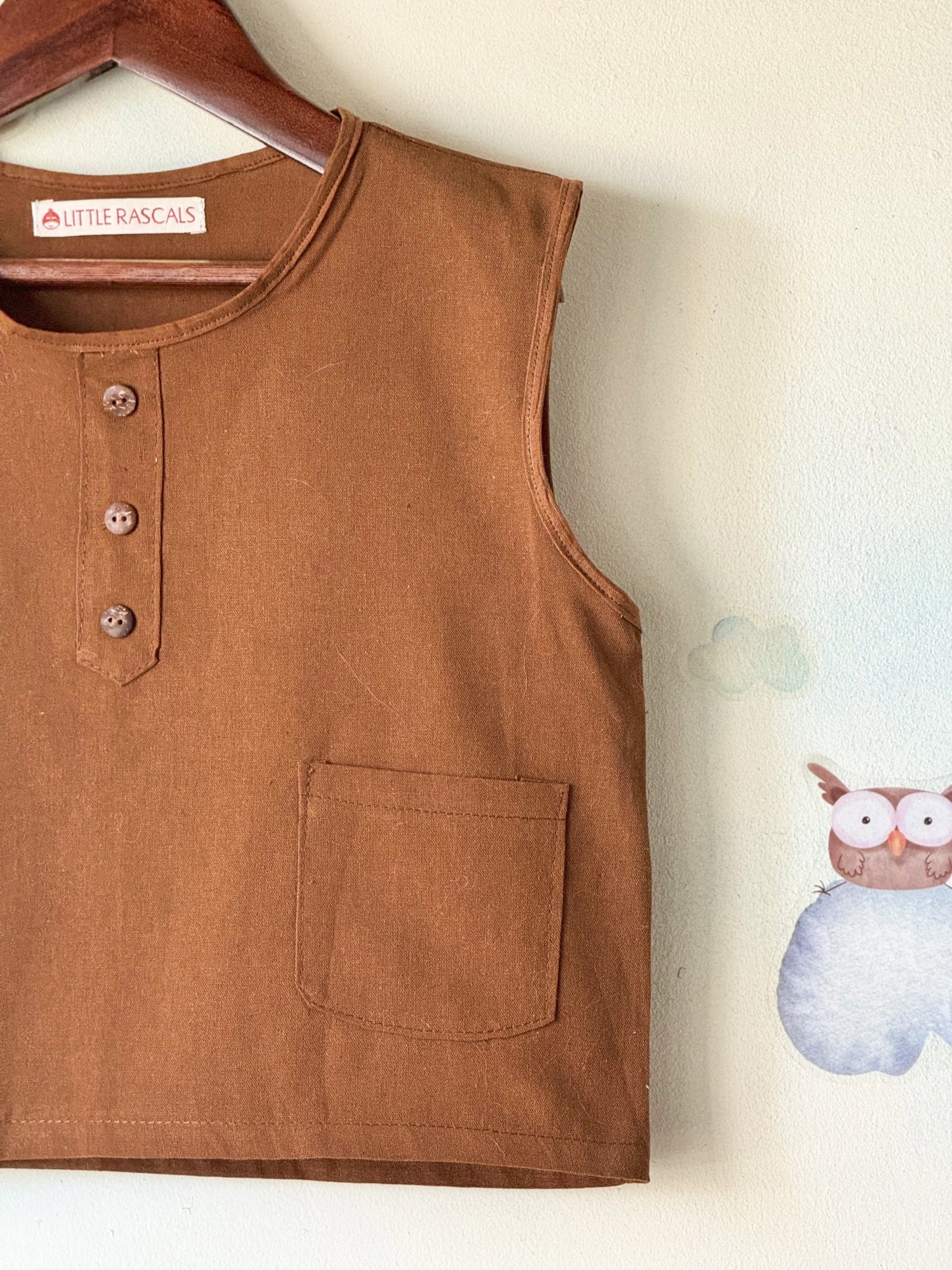 John Linen Top in Tofee