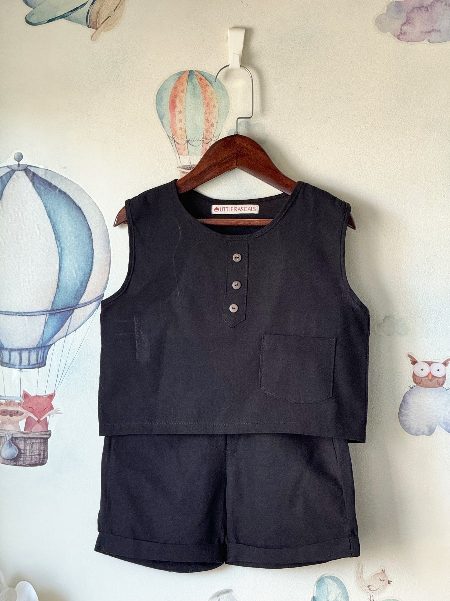 John Linen Set in Black