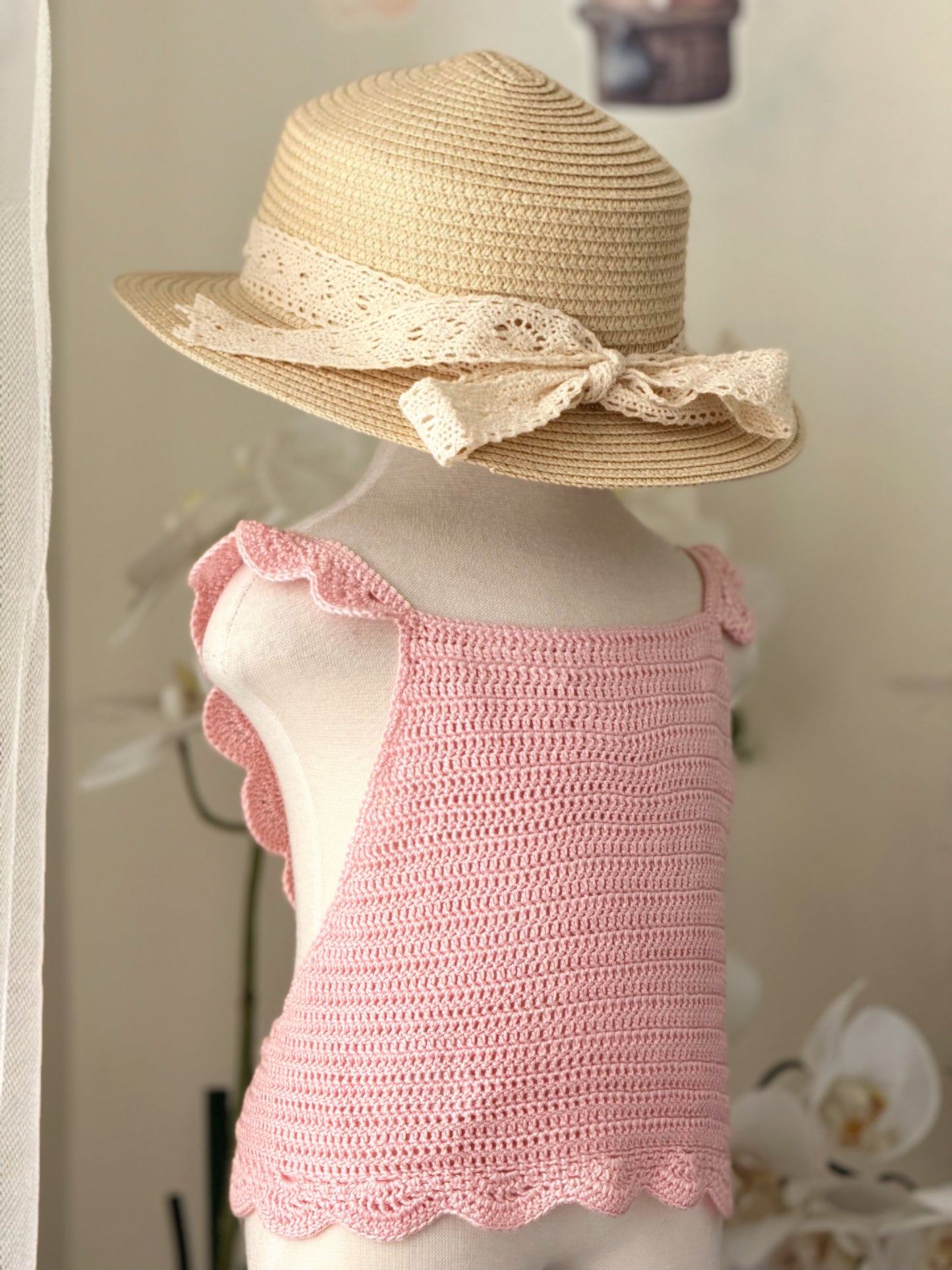 Malou Crochet Top in Pink