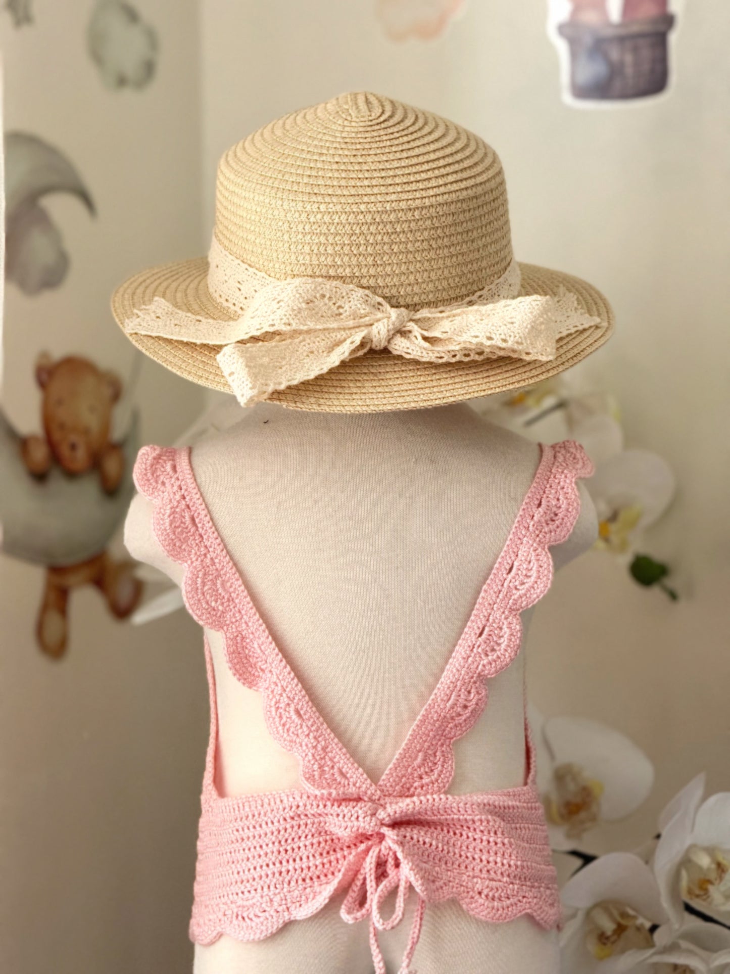 Malou Crochet Top in Pink