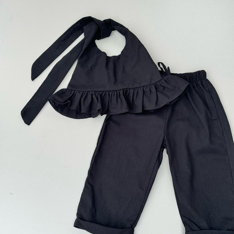 Maven Backless Top and Joshua Pants in Black Set