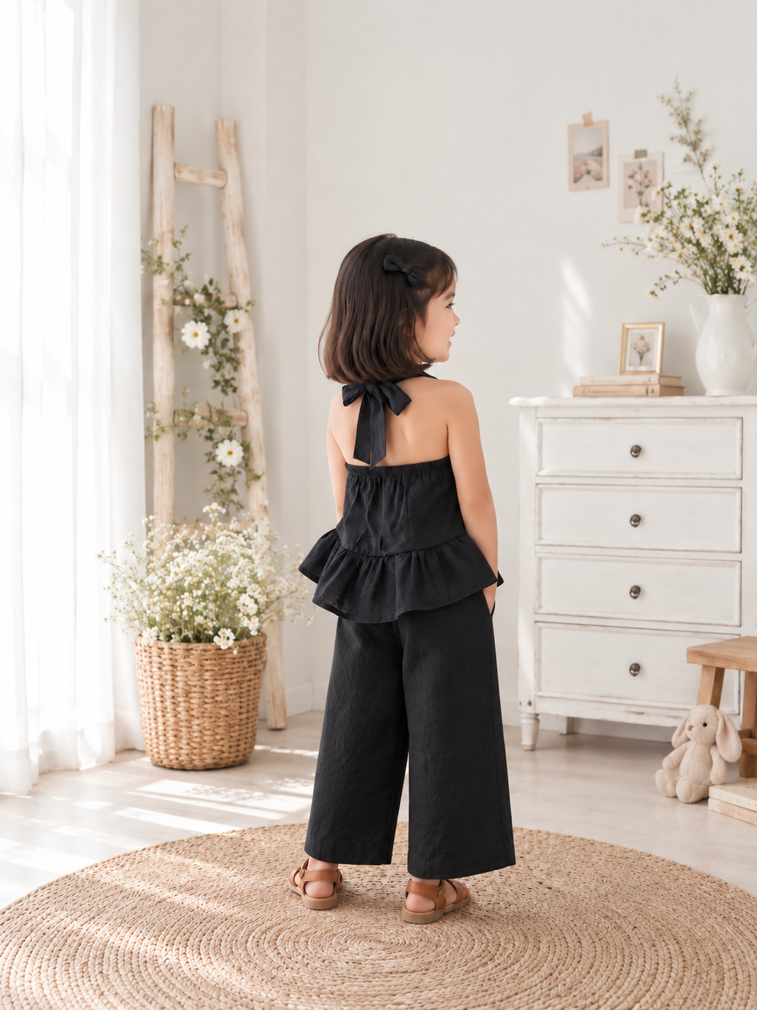 Maven Backless Black Top and Joshua Pants in Black
