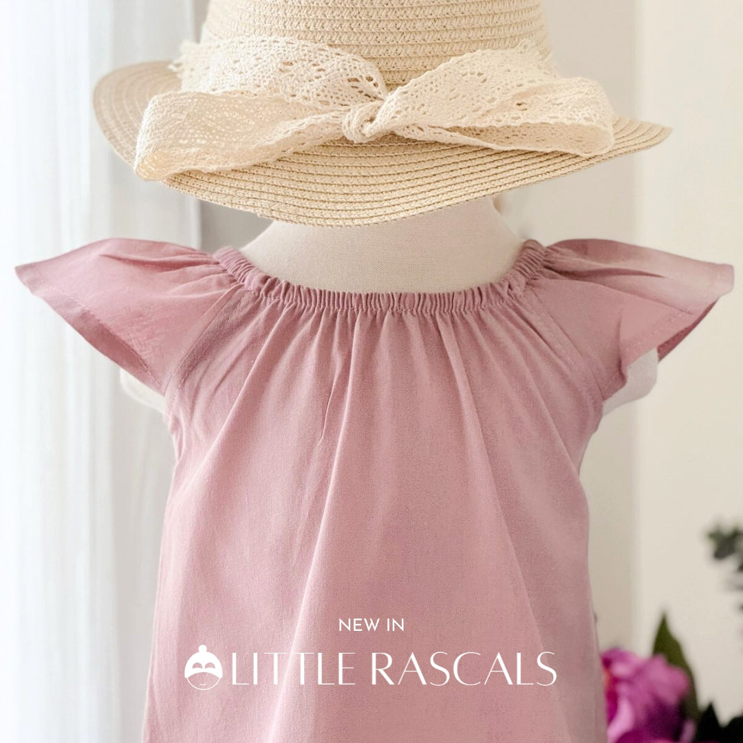 Ana Linen Top in Light Mauve