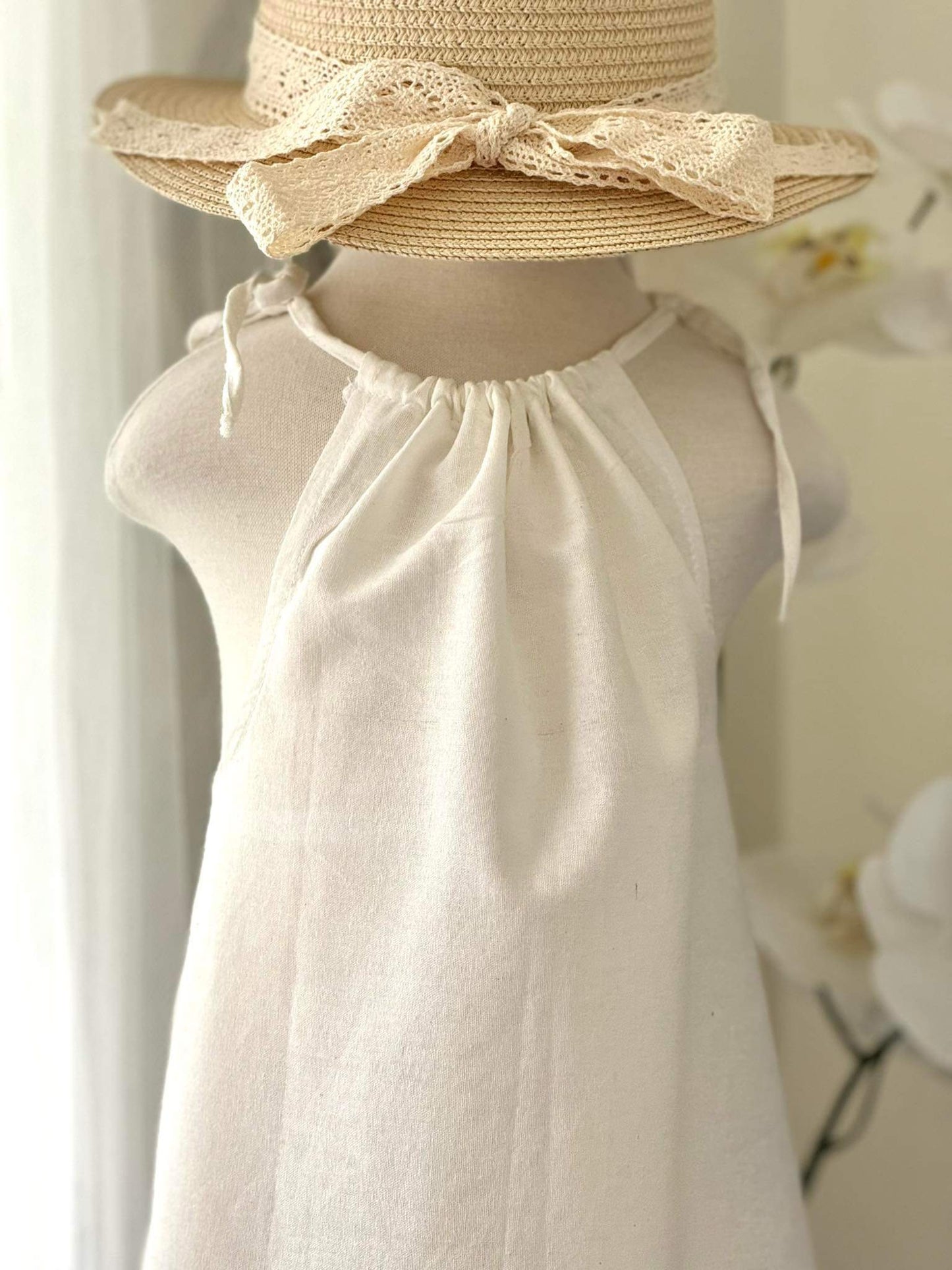 Ericka Linen Dress in White