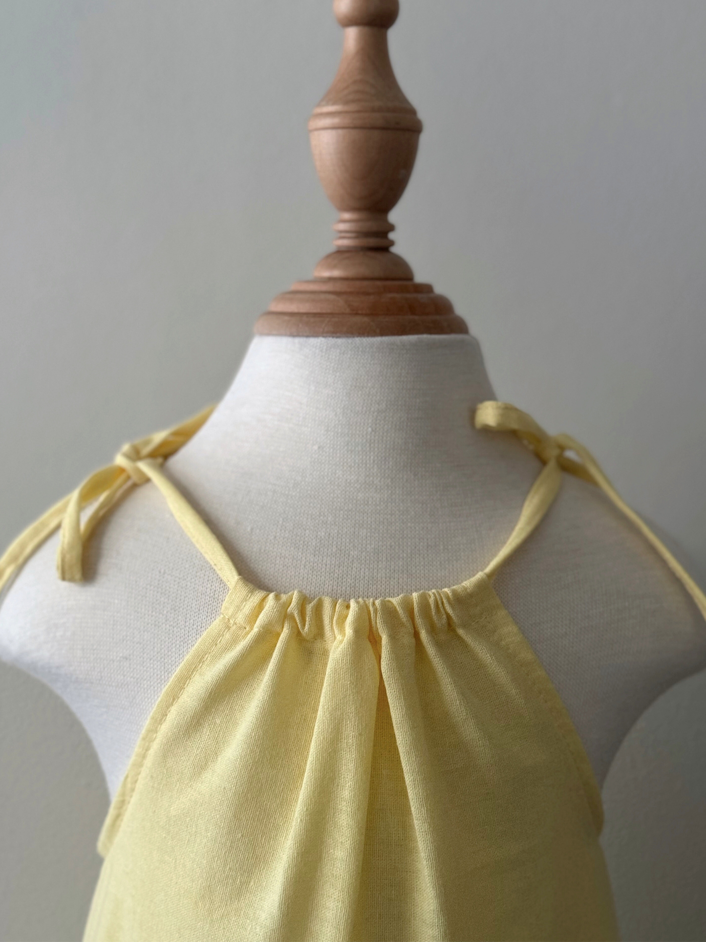 Ericka Linen Dress in Pastel Yellow