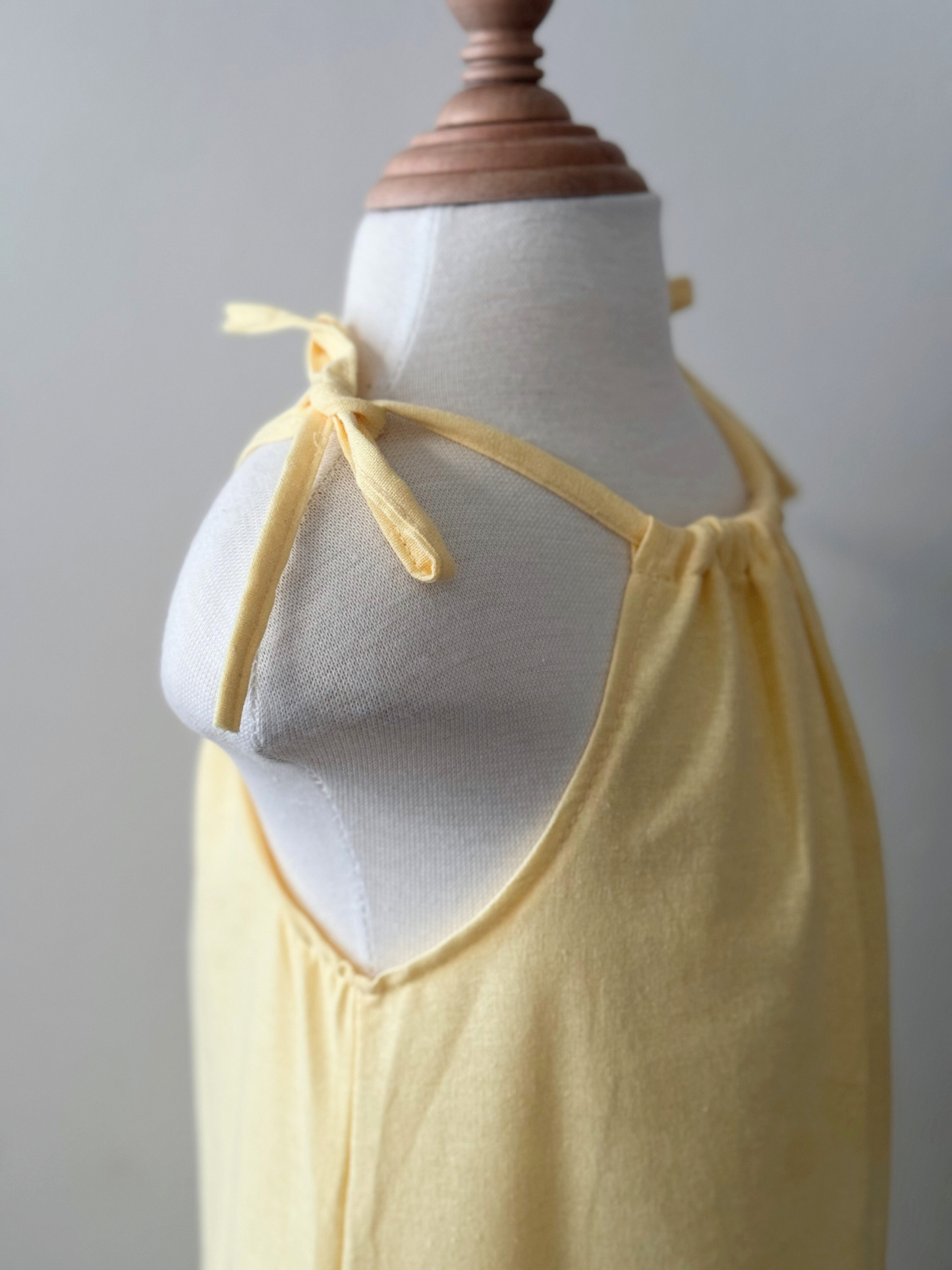 Ericka Linen Dress in Pastel Yellow