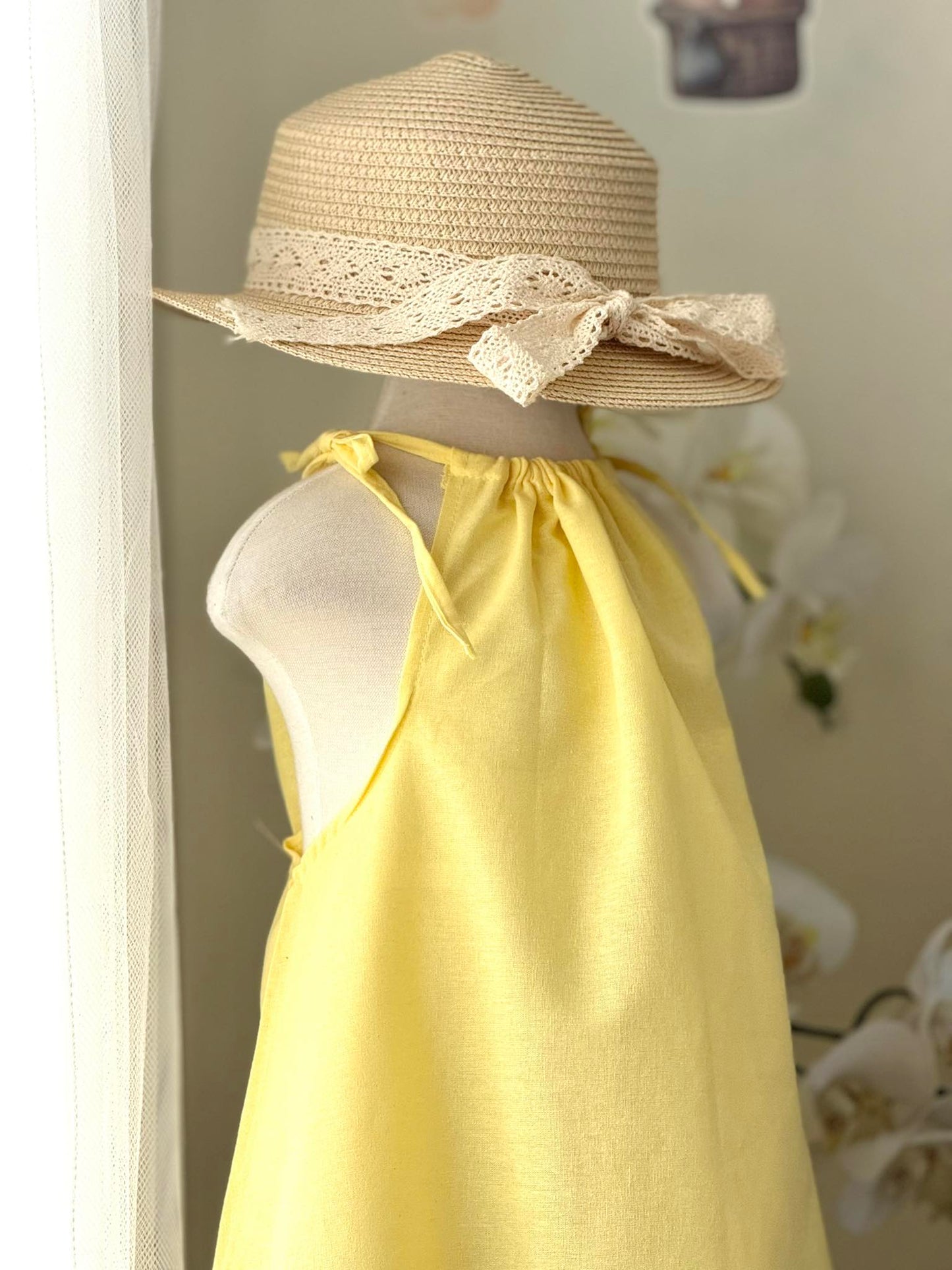 Ericka Linen Dress in Pastel Yellow