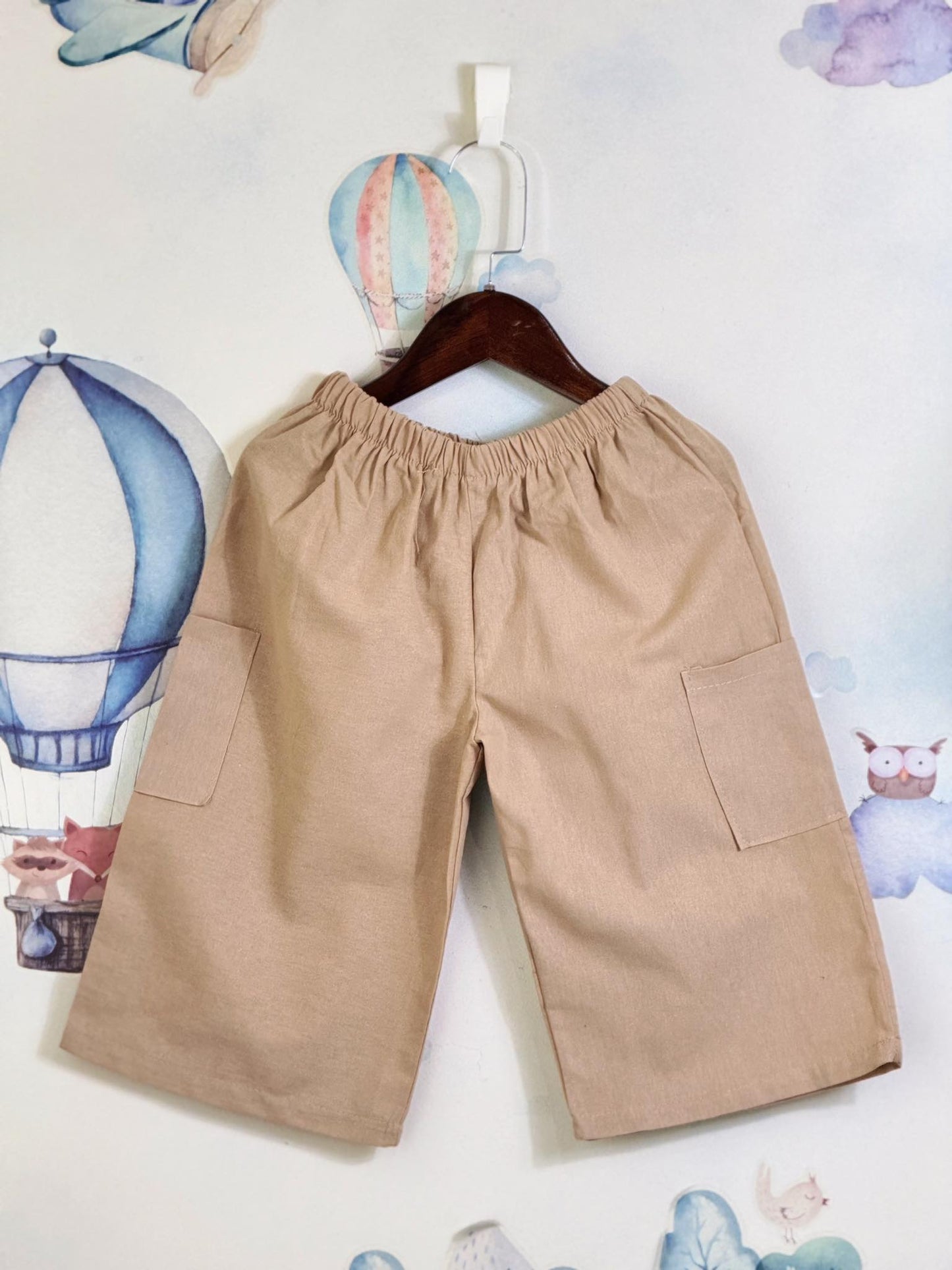 Erick Wide Leg Linen Pants in Khaki