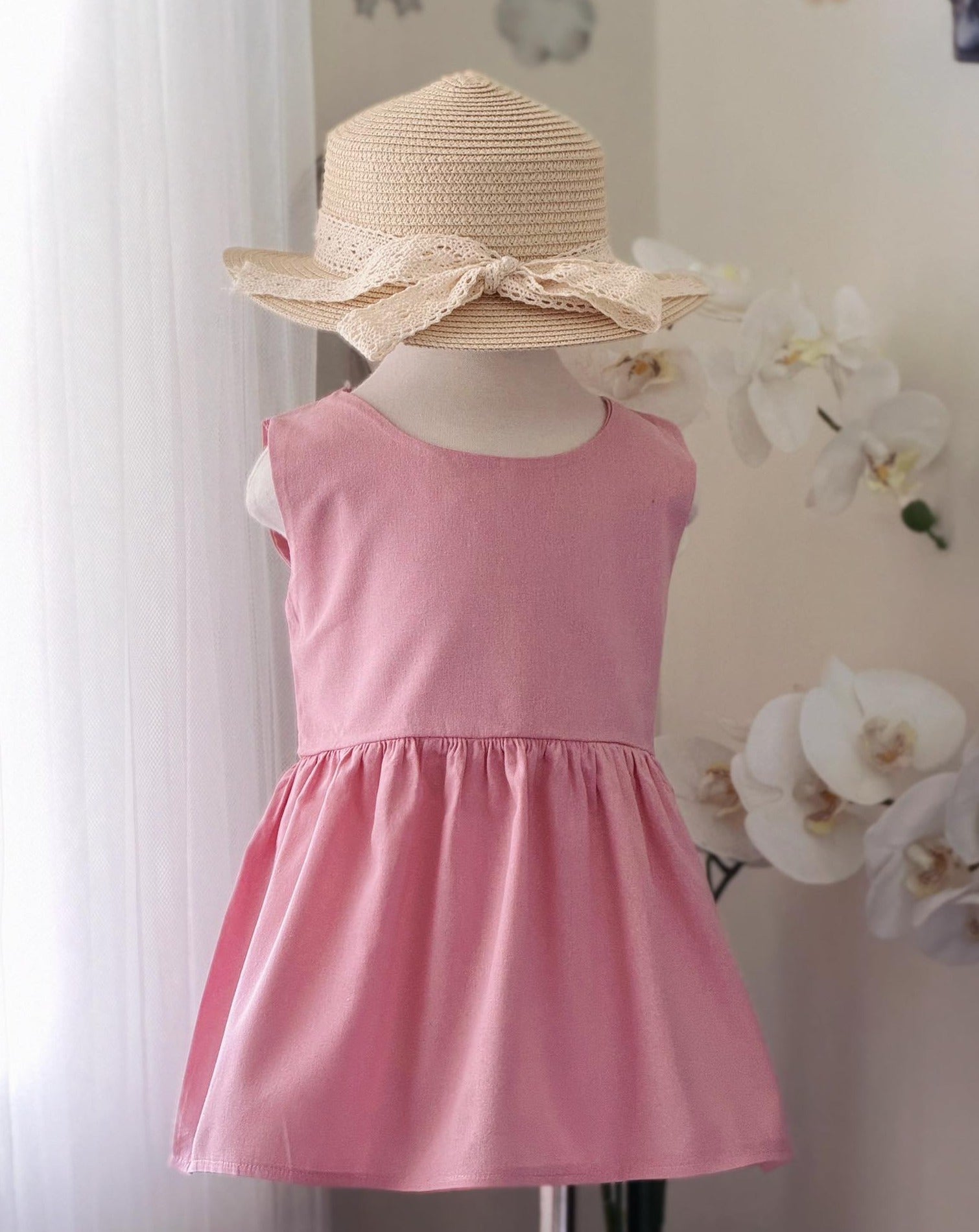 Cheenee Linen Dress in Pink β Little Rascals Philippines