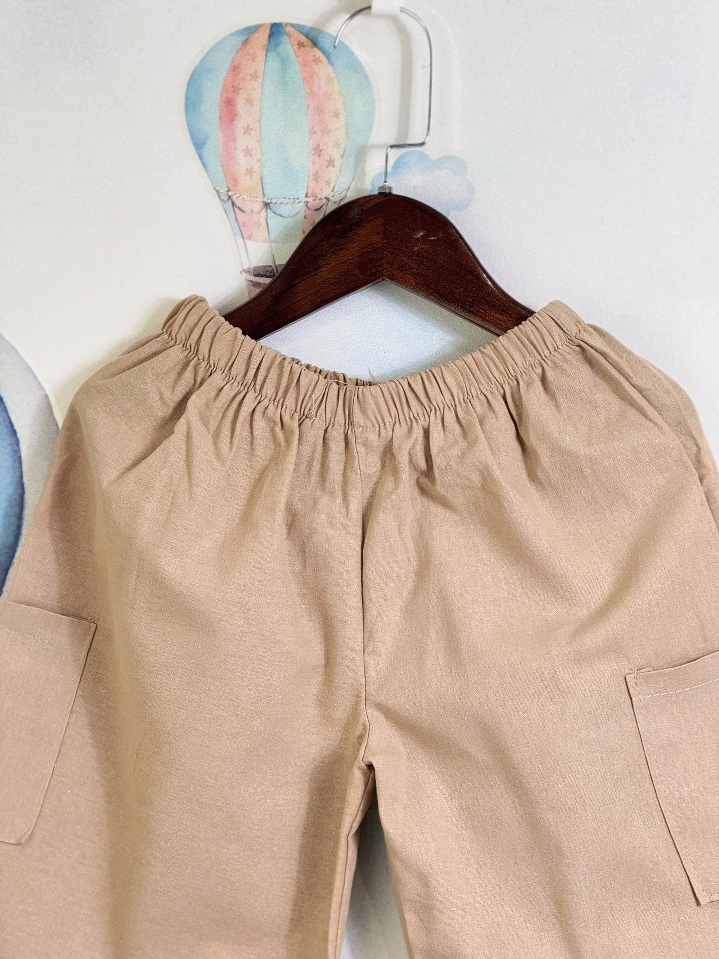 Erick Wide Leg Linen Pants in Khaki