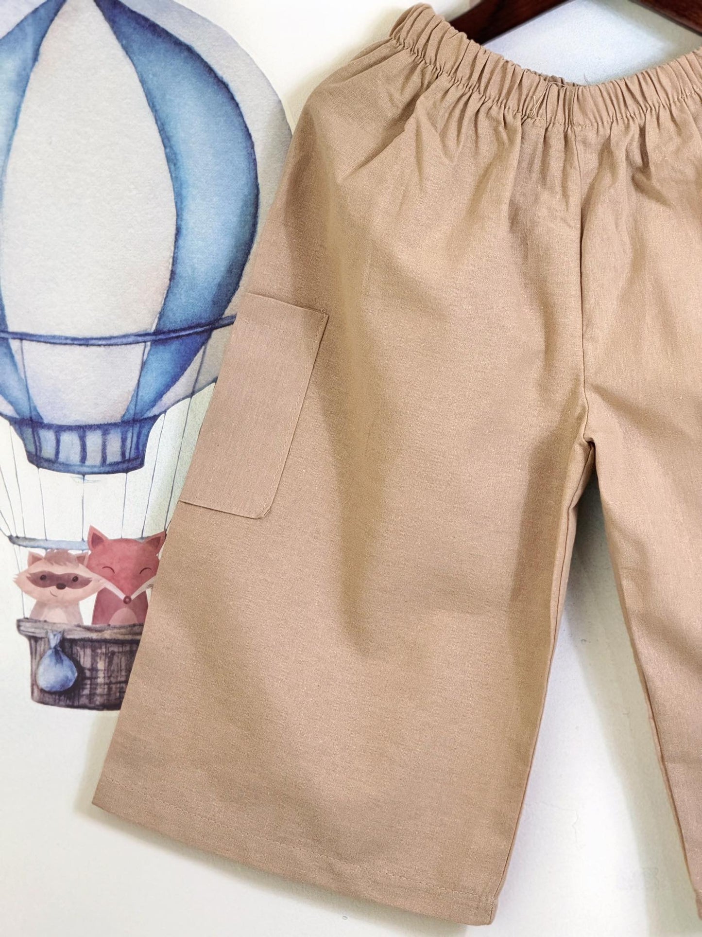 Erick Wide Leg Linen Pants in Khaki