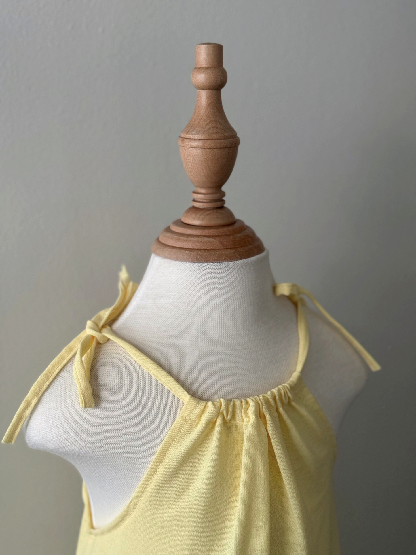 Ericka Linen Dress in Pastel Yellow