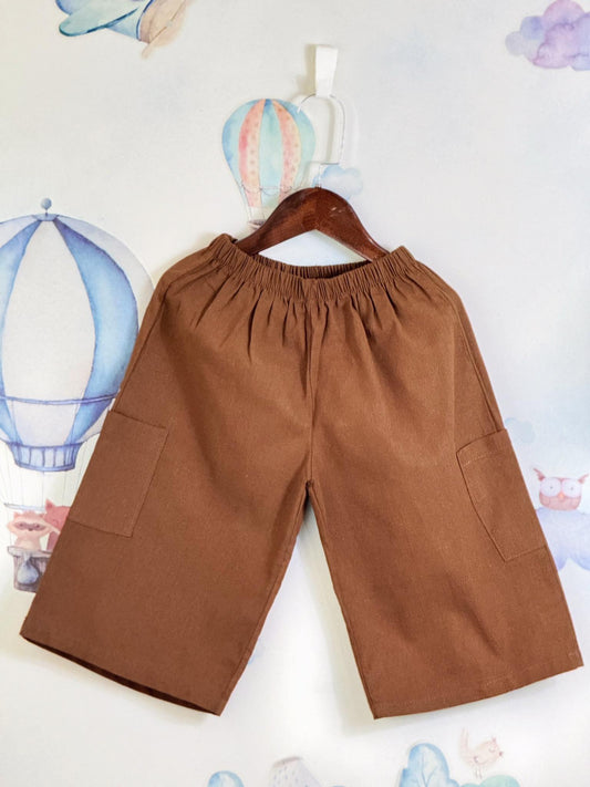 Erick Wide Leg Linen Pants in Toffee