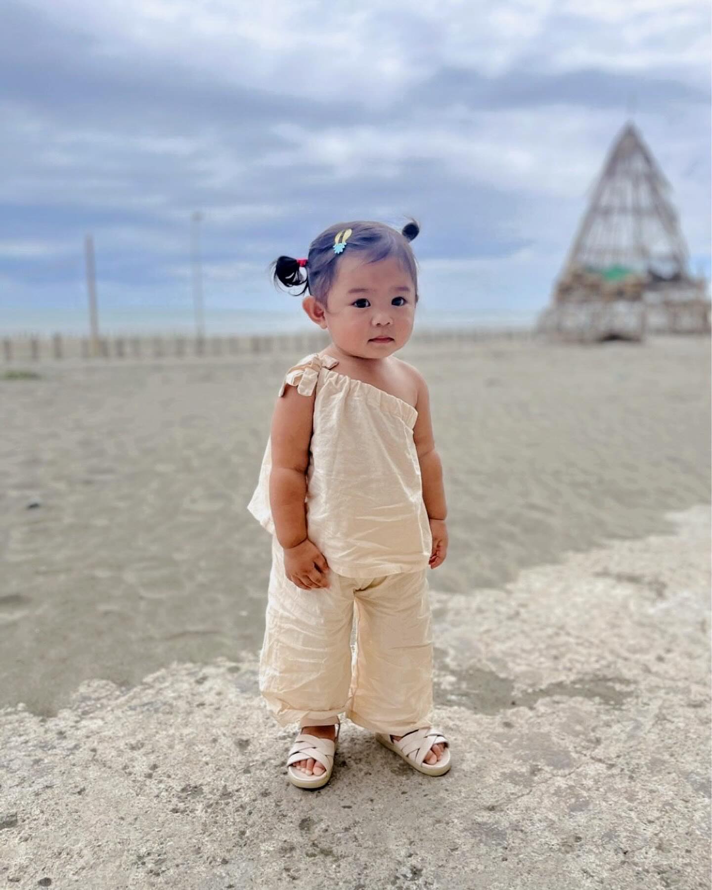 Amelia Top and Mary Pants in Cream Set