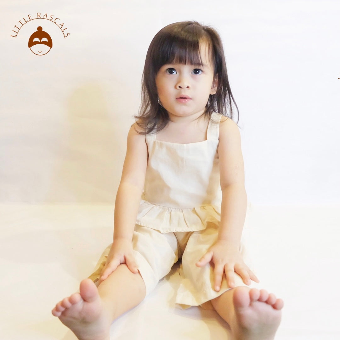 Leia Top and Mary Linen Pants in Cream Set