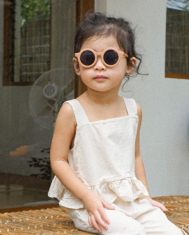 Leia White Top and Mary Linen Pants in Cream Set