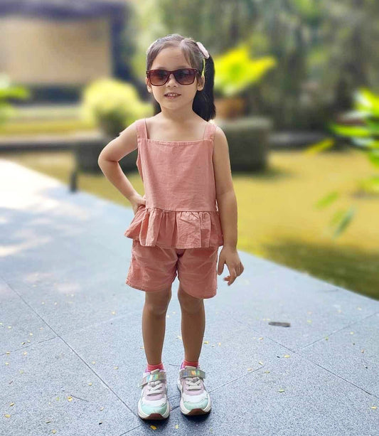 Leia Summer Top and Ericka Short in Blush Pink Set