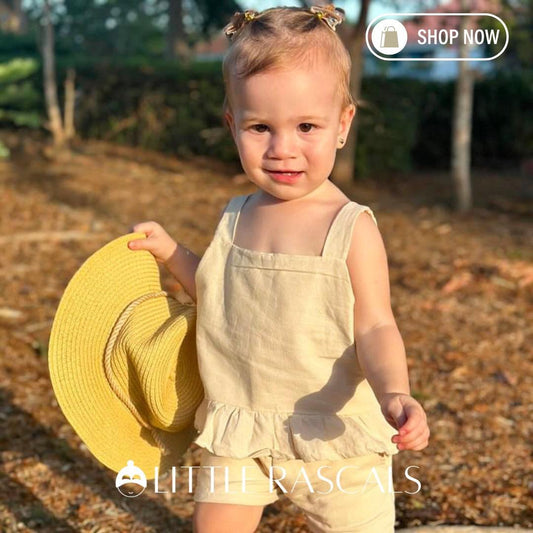 Leia Summer Top and Ericka Short in Cream Set