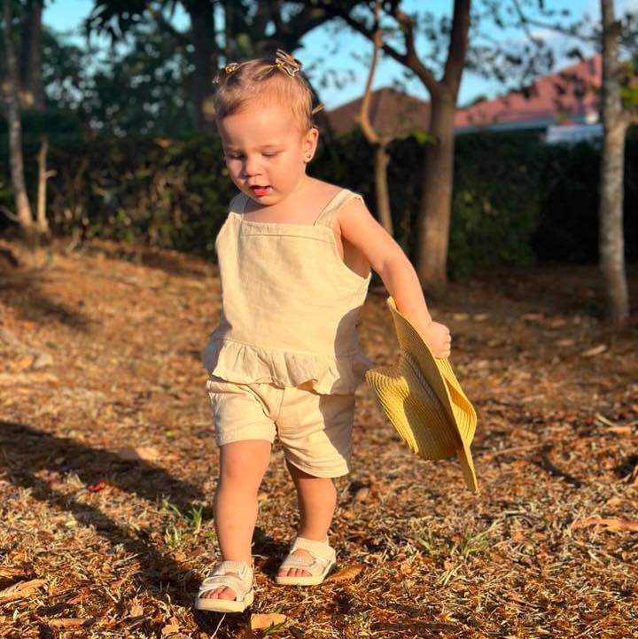 Leia Summer Top and Ericka Short in Cream Set