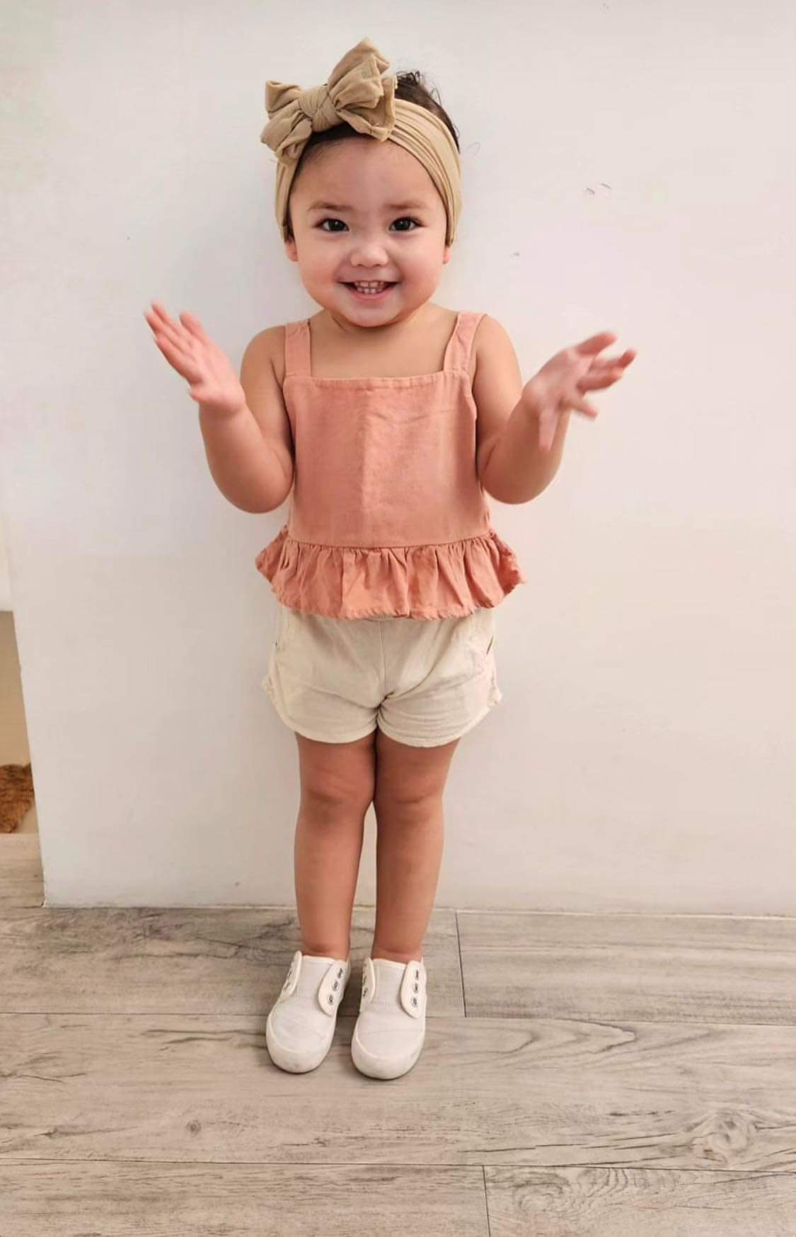 Leia Pink Top and Ericka Short in Cream Set